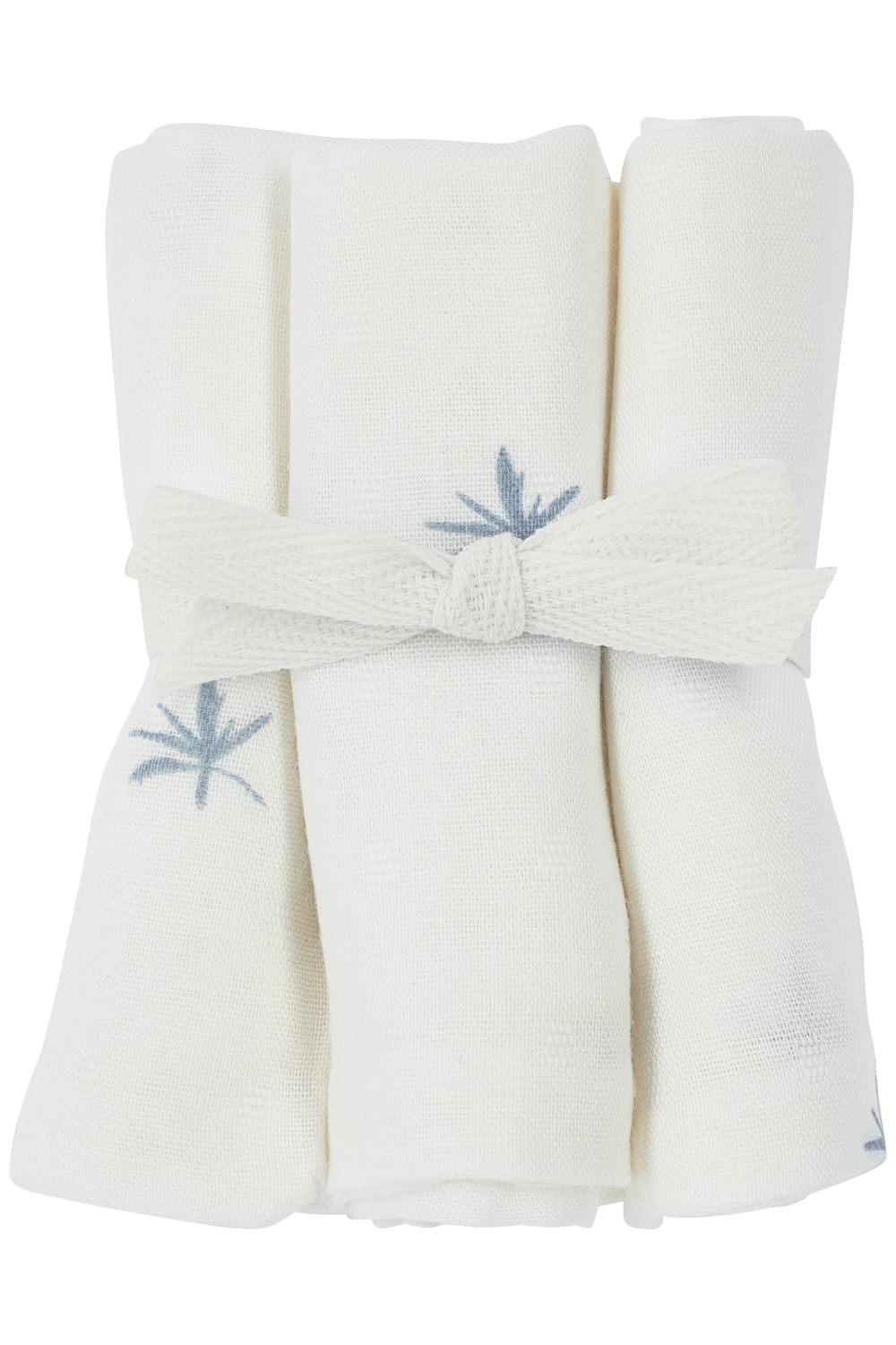 Monddoekjes 3-pack bamboe hydrofiel Ibiza - denim - 30x30cm