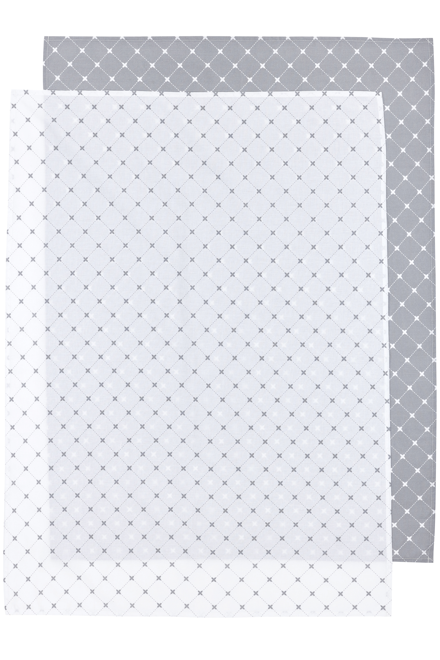 Cot bed sheet 2-pack Louis - grey - 100x150cm - 0.3 TOG