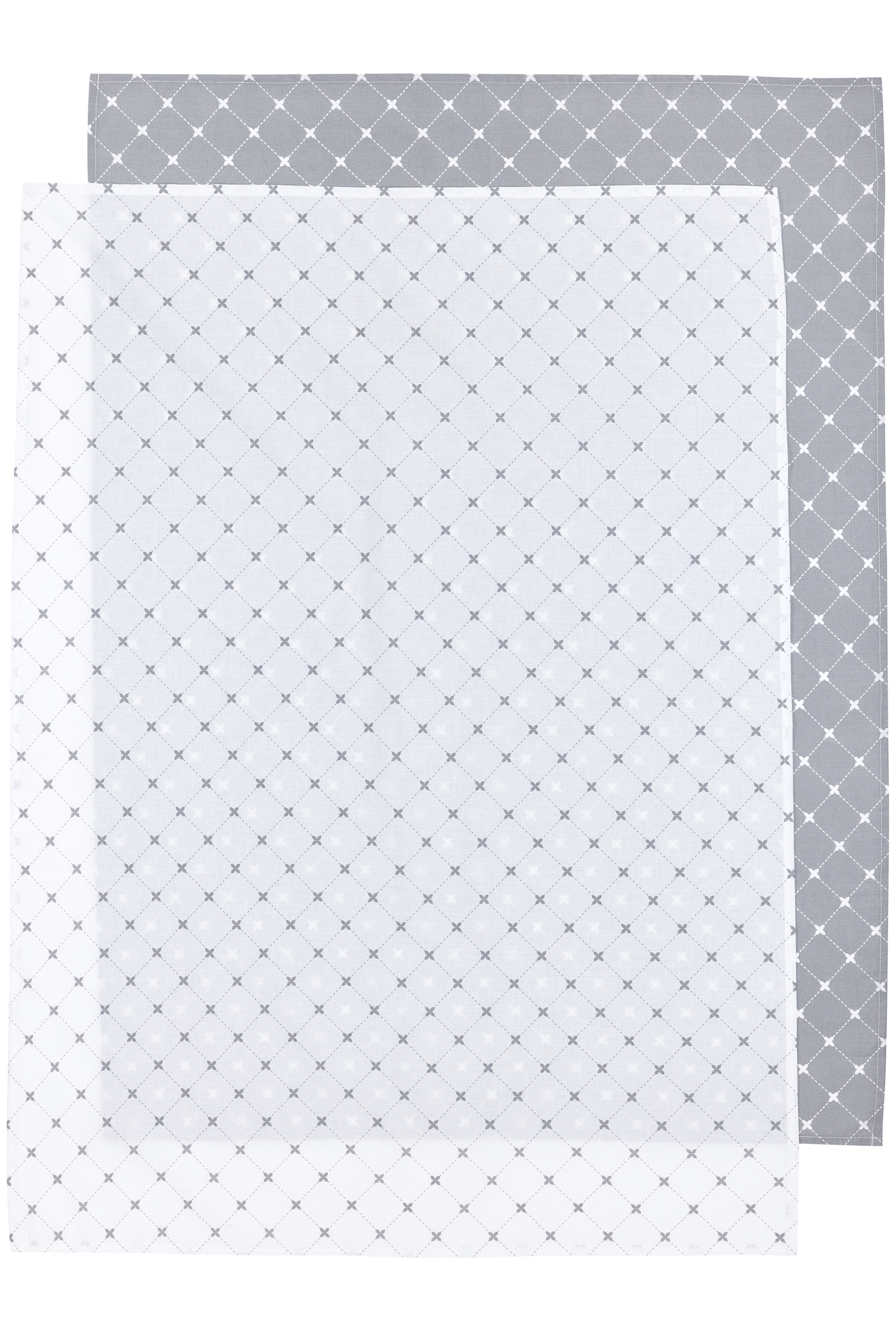 Wieglaken 2-pack Louis - grey - 75x100cm