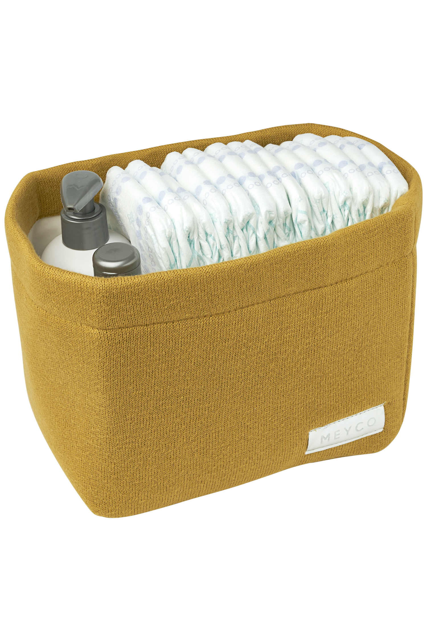 Storage Basket Medium Knit Basic - Honey Gold - 26X19Xh16cm