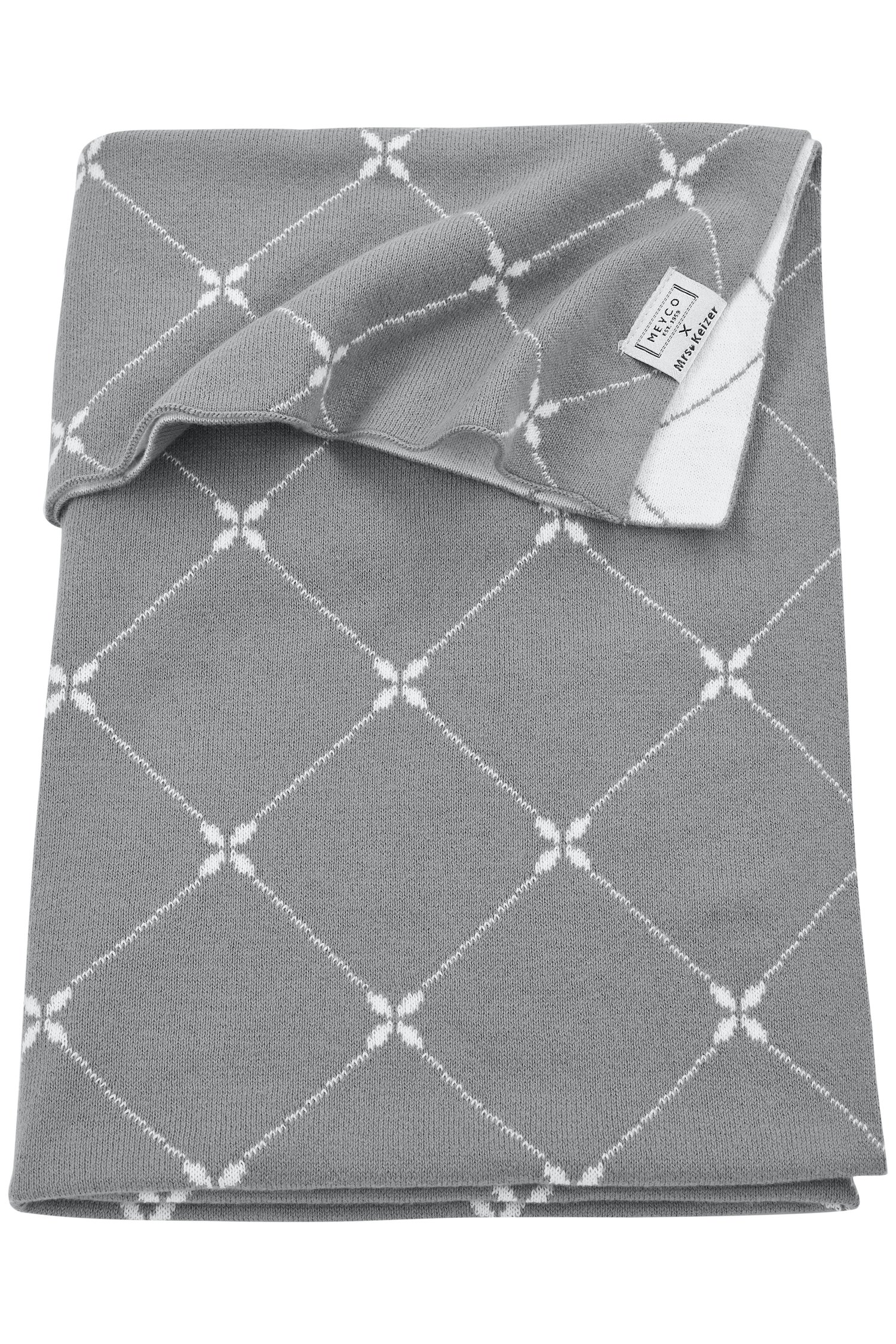 Meyco X Mrs. Keizer Crib Blanket Louis - Grey- 75x100cm
