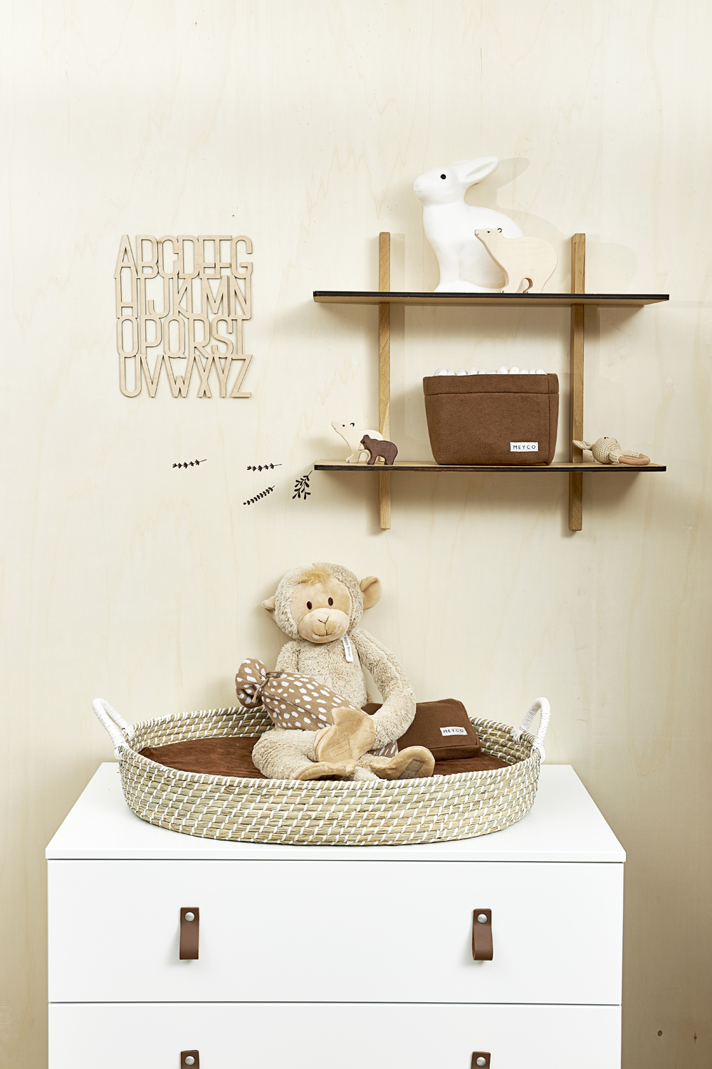 Storage Basket Small Knit Basic - Chocolate - 21x16xh16cm