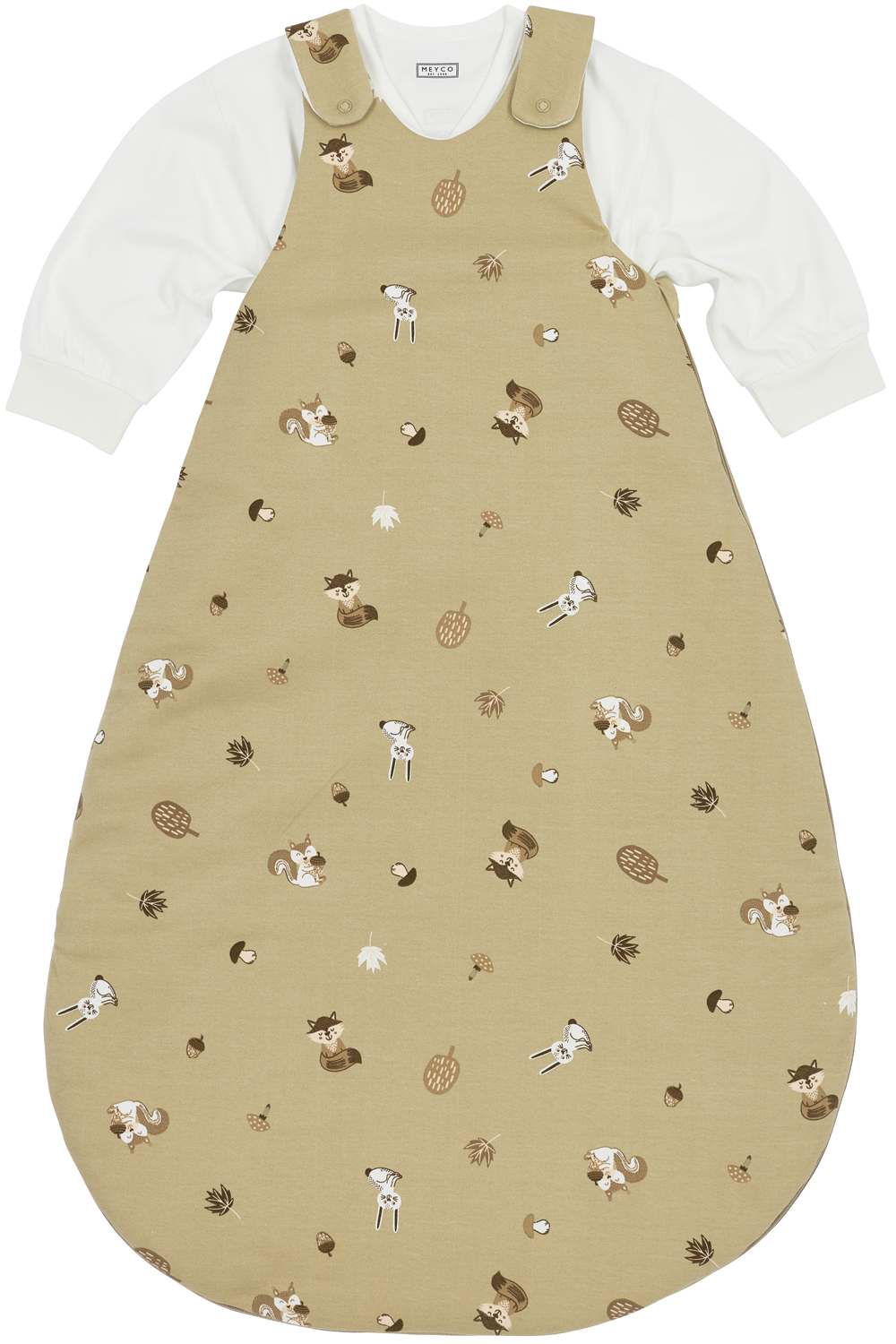 Baby Sleeping Bag 2-piece Lined Forest Animals - Sand - 68/74