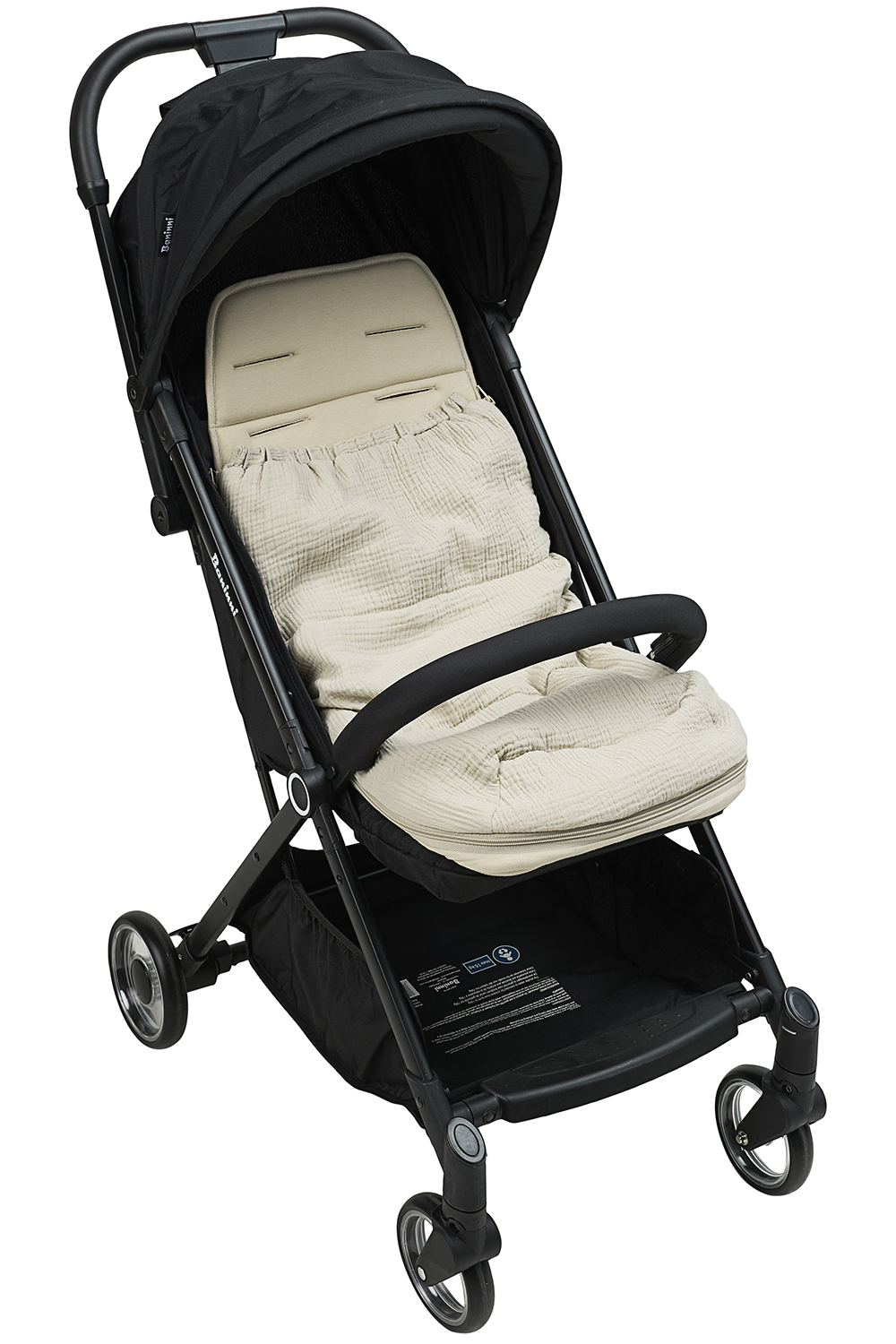 Buggy voetenzak en inlegger pre-washed hydrofiel Uni - sand - 45x130cm (2-in-1)
