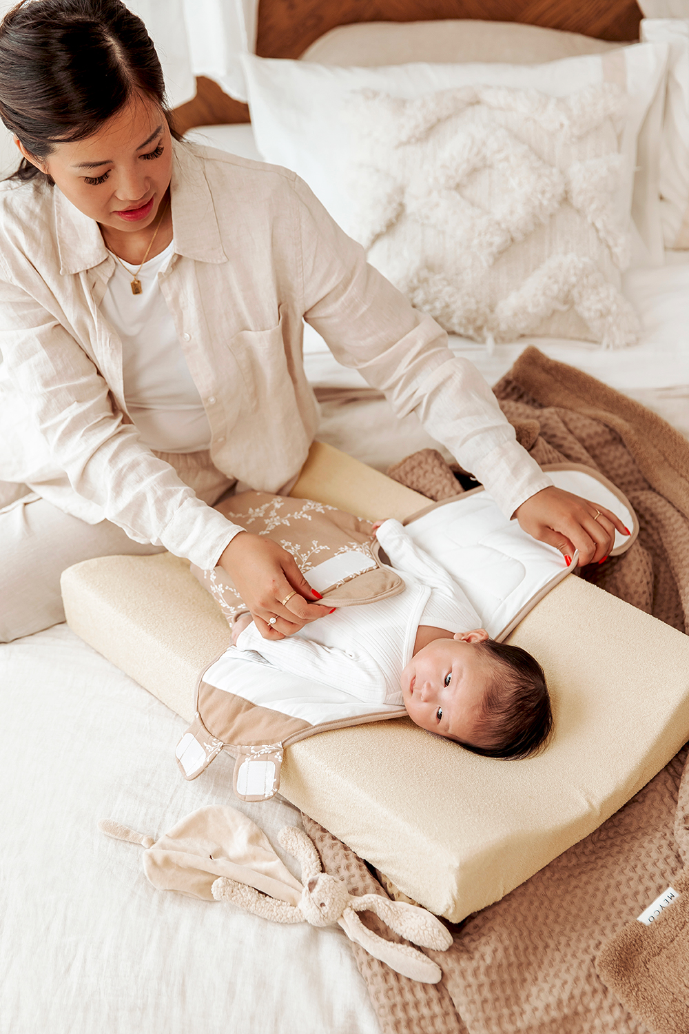 SwaddleMeyco inbakerdoek gevoerd Branches - sand - 0-3 maanden - 2.0 TOG