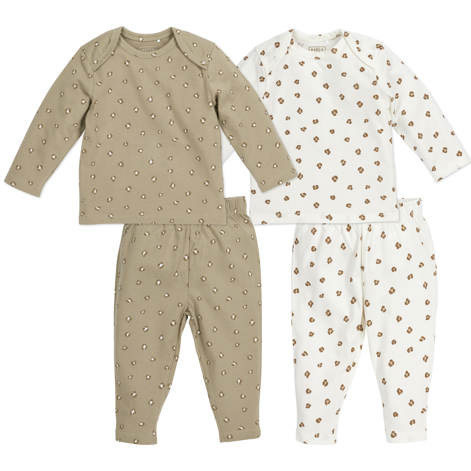 Baby pyjama 2-pack Mini Panther - Offwhite/Sand - Maat 50/56