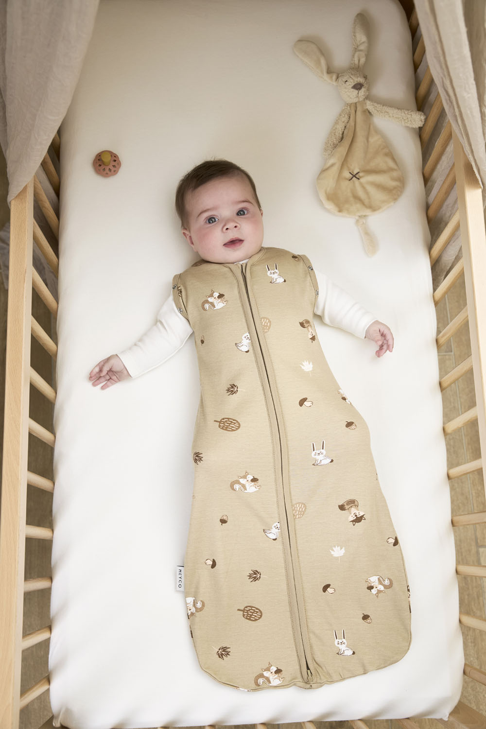 Cocoon Swaddle Bag Forest Animals - sand - 70cm - 0.3 TOG