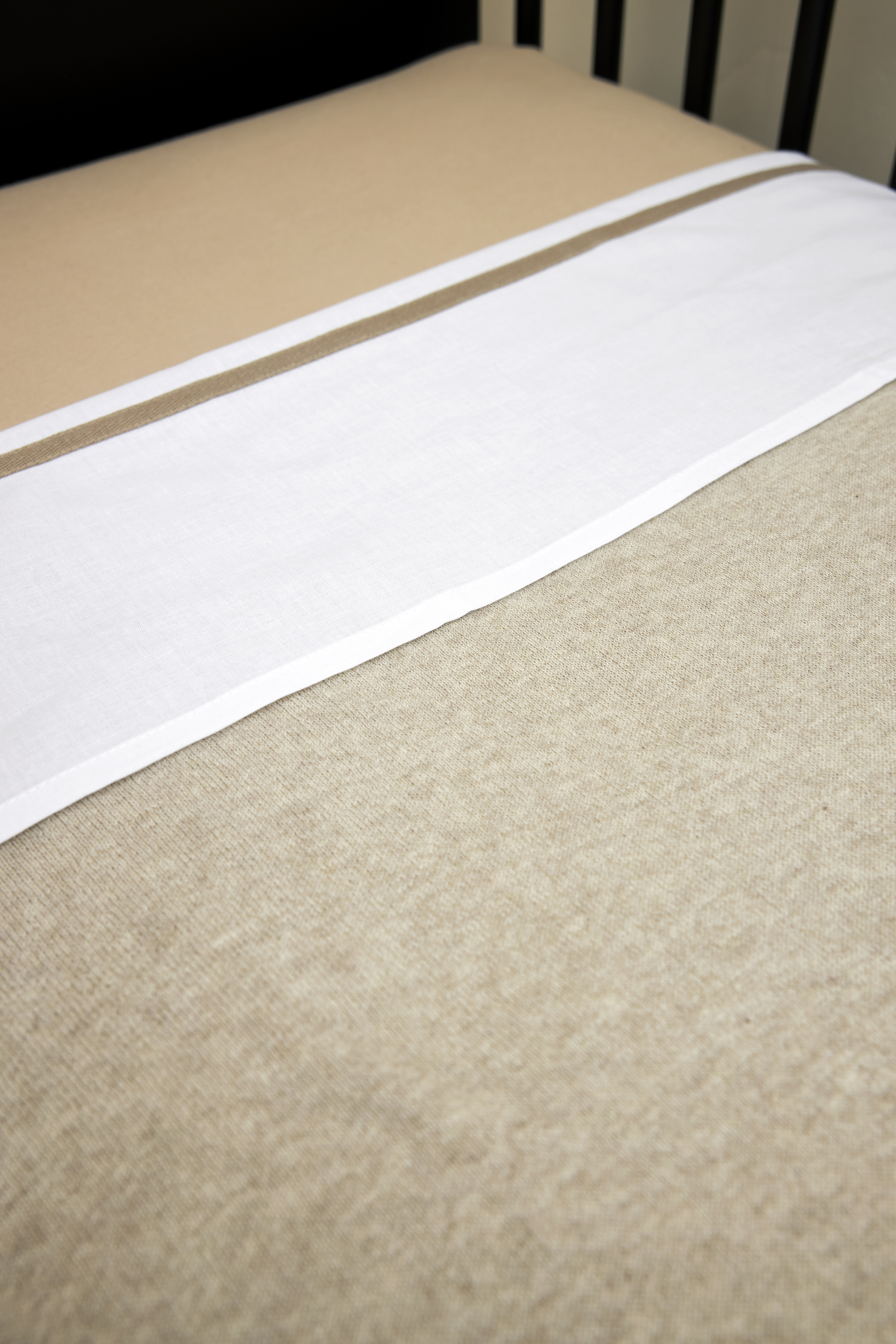 Ledikant deken Knit Basic - sand melange - 100x150cm