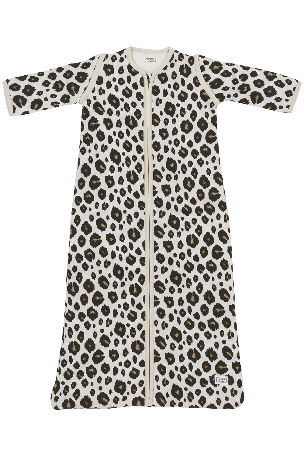 Baby Sleeping bag detachable sleeve lined Leopard - Sand Melange - 70cm