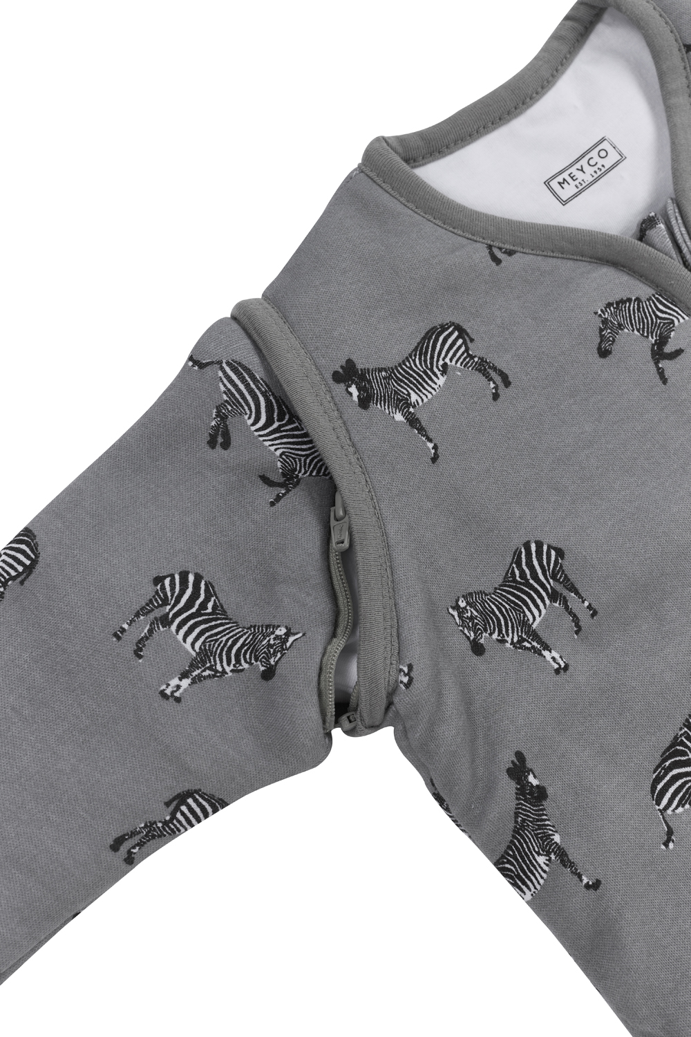 Baby slaapzak met afritsbare mouwen Zebra Animal - grey - 70cm