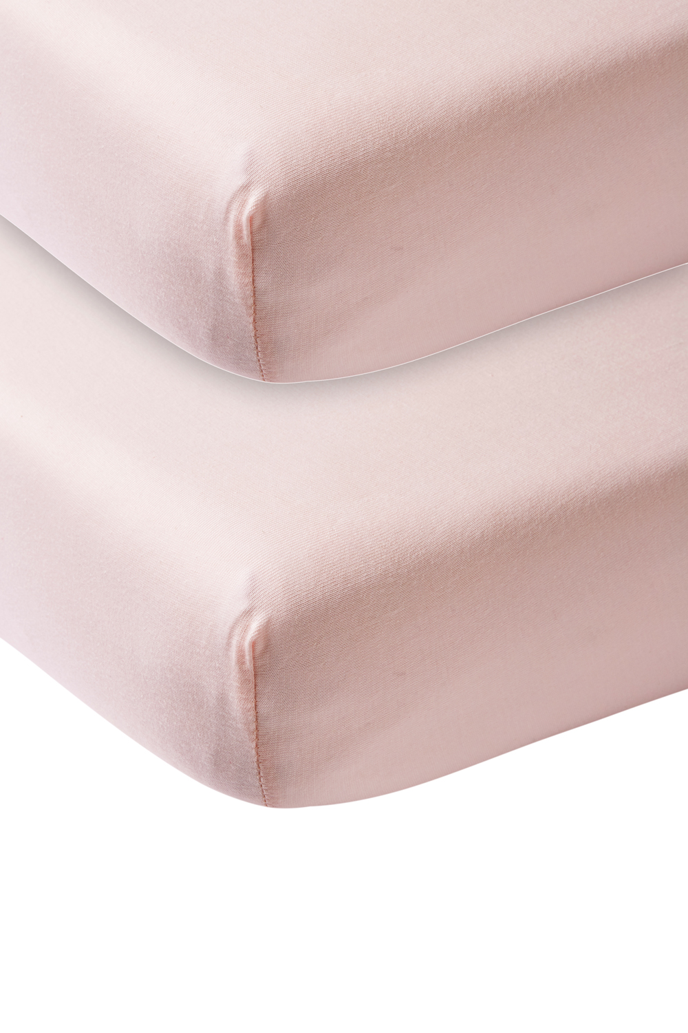 Fitted sheet crib 2-pack Uni - light pink - 40x80/90cm