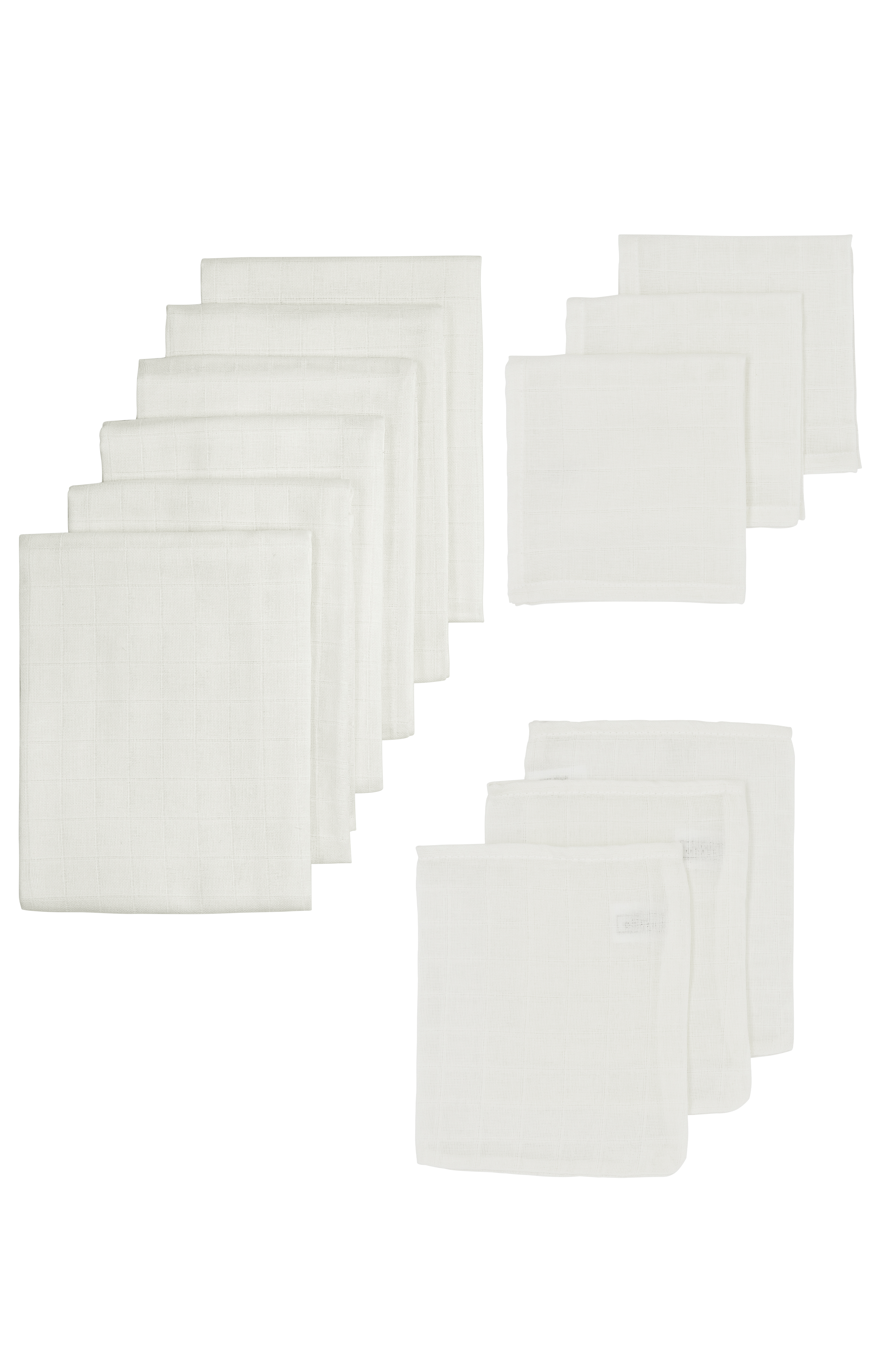 Starter set 12-pack muslin Uni - offwhite