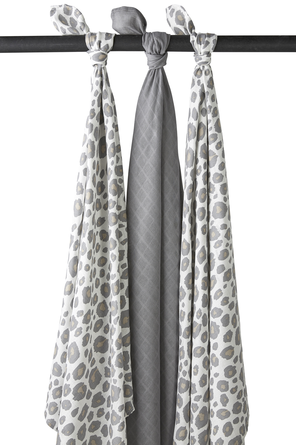 Muslin Swaddles 3-Pack Panther - Panther Neutral/Uni Grey/Panther Neutral - 120X120cm