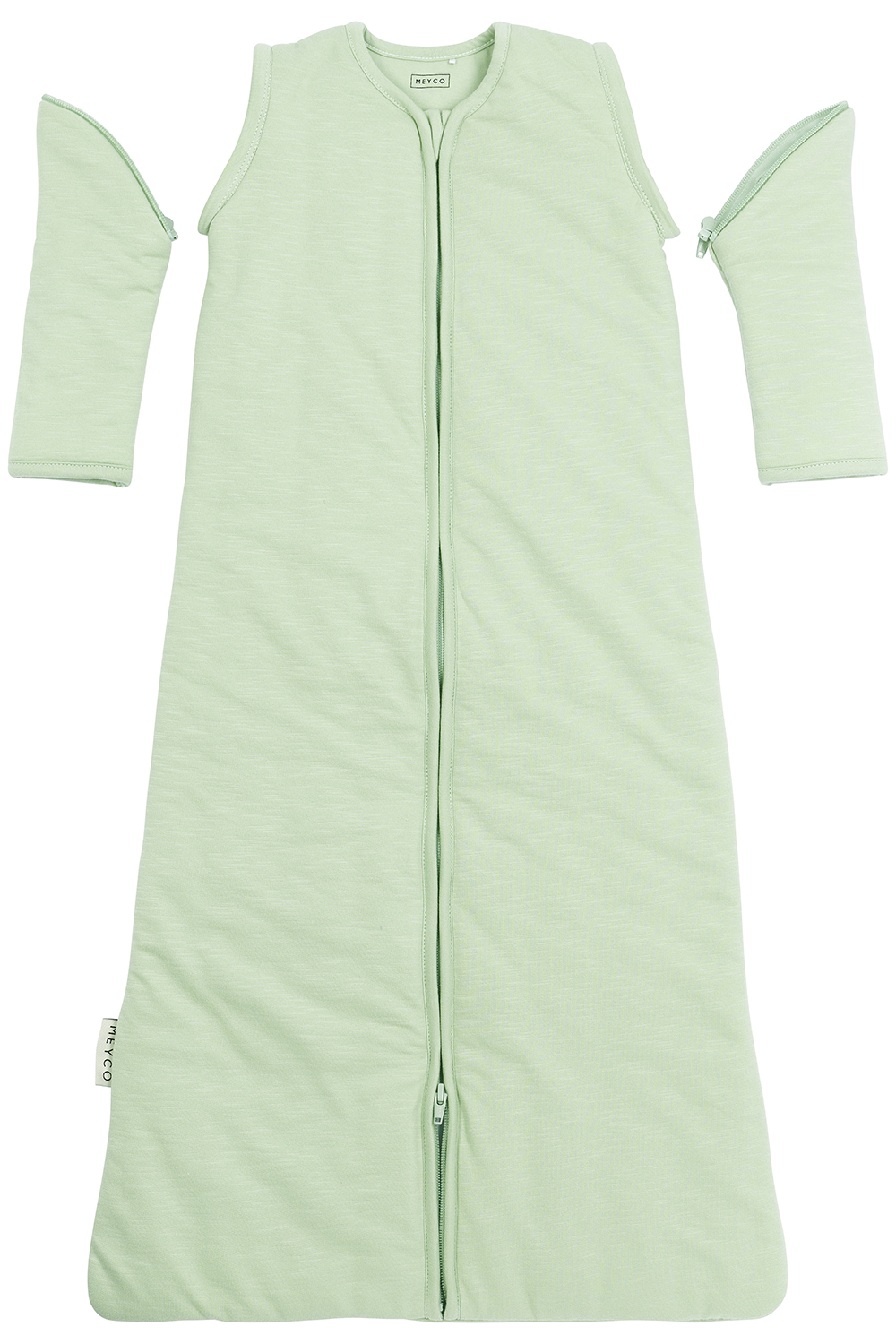 Baby slaapzak met afritsbare mouwen Slub - soft green - 70cm - 2.5 TOG