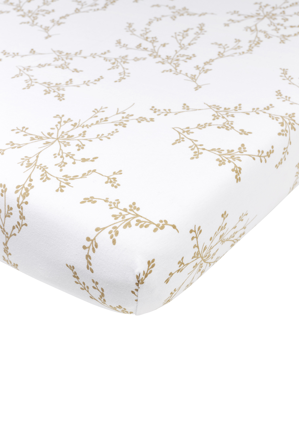 Hoeslaken boxmatras Branches - sand - 75x95cm