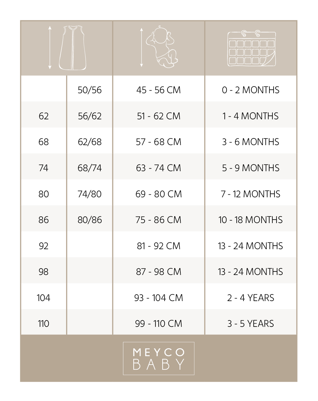 Baby slaapzak rond tweedelig Panter - neutral - 68/74