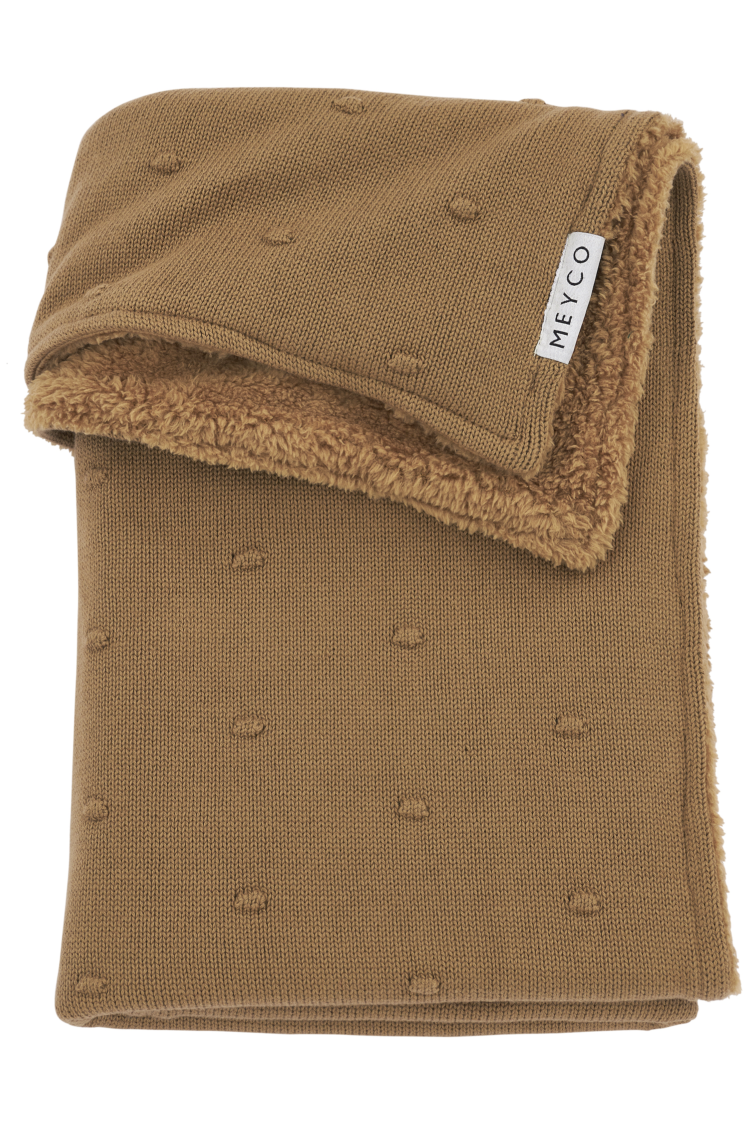 Wiegdeken Mini Knots teddy - toffee - 75x100cm