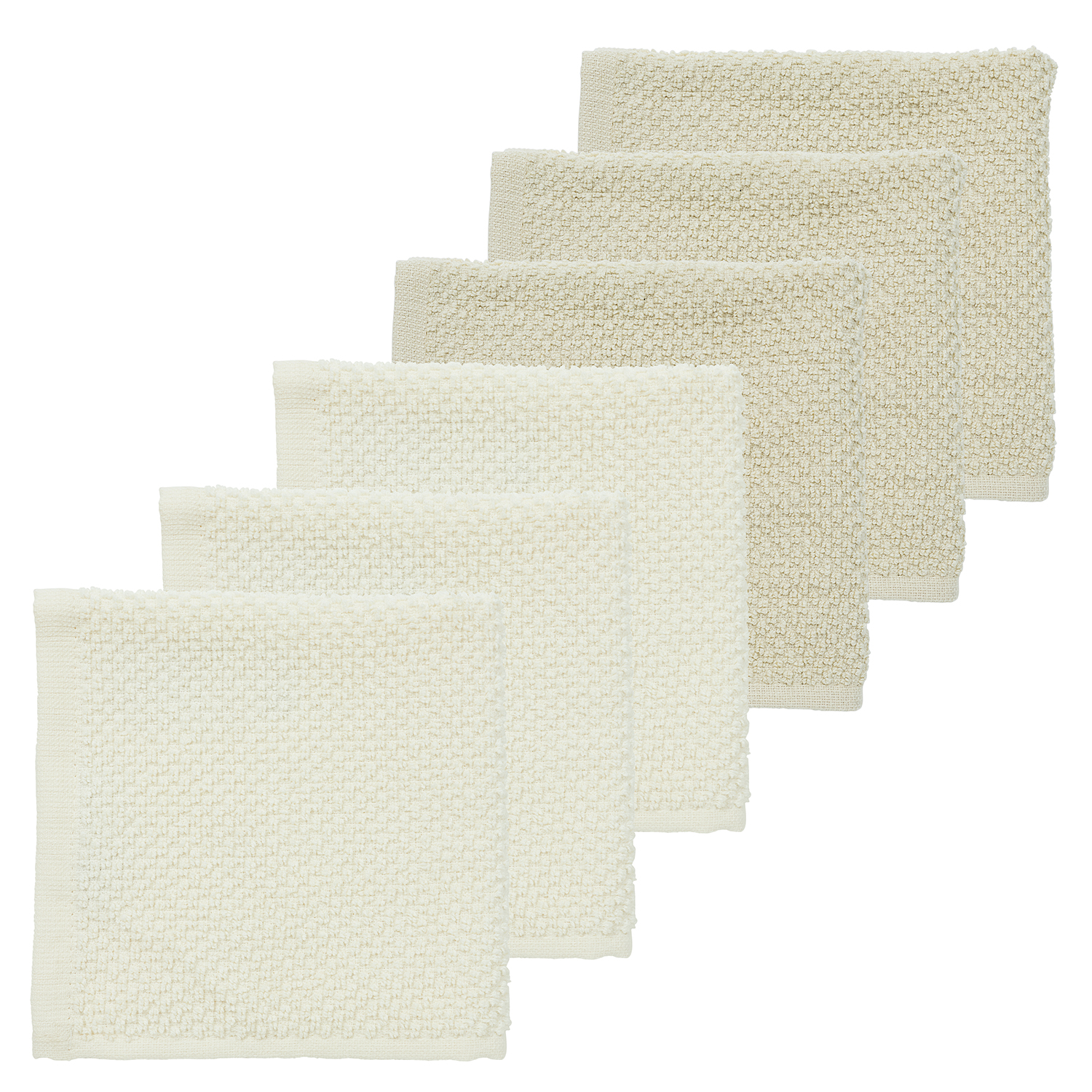 Monddoekjes 6-pack Popcorn - naturel/soft sand - 30x30cm