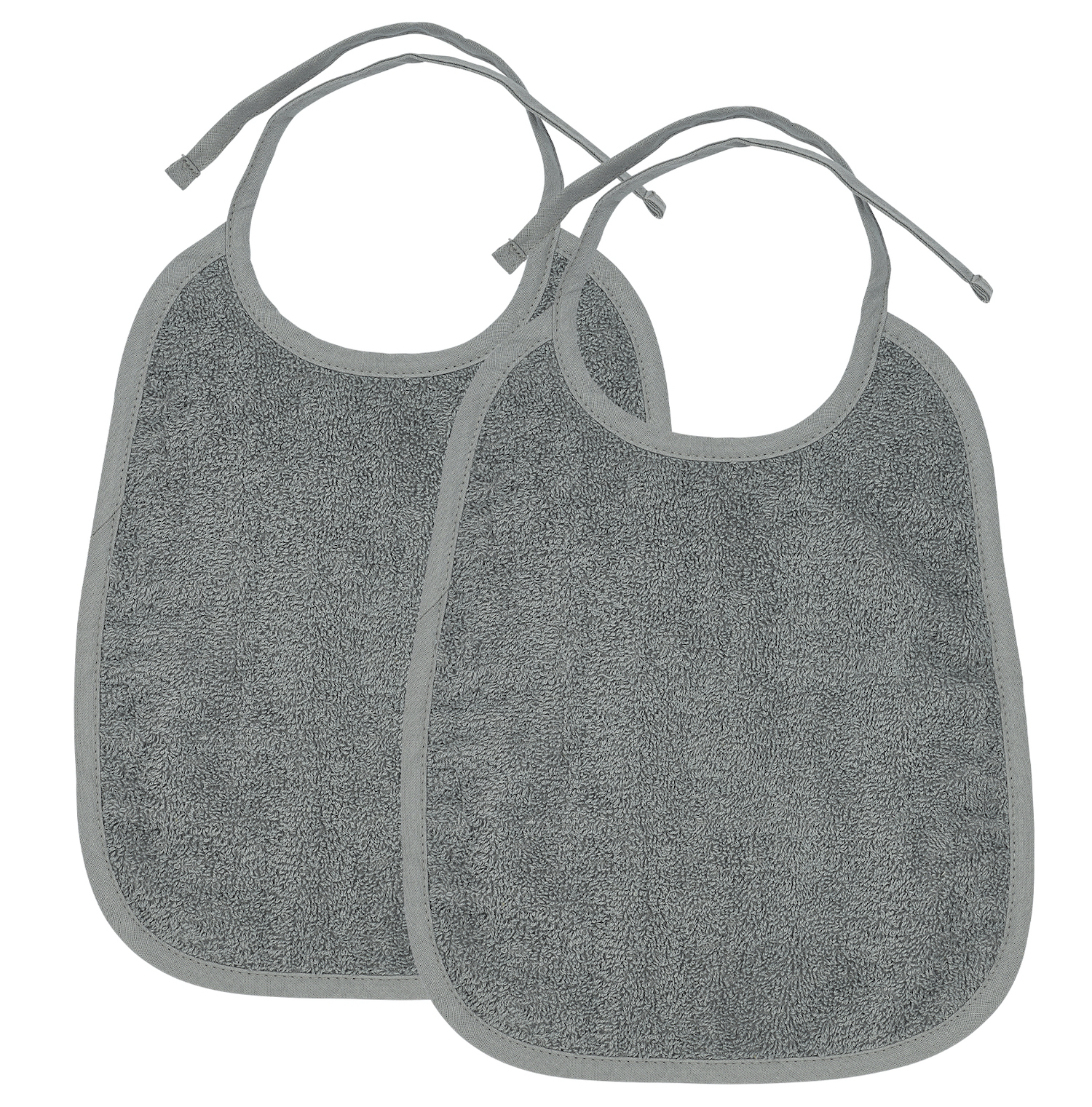 Lätzchen 2er pack frottee Uni - grey