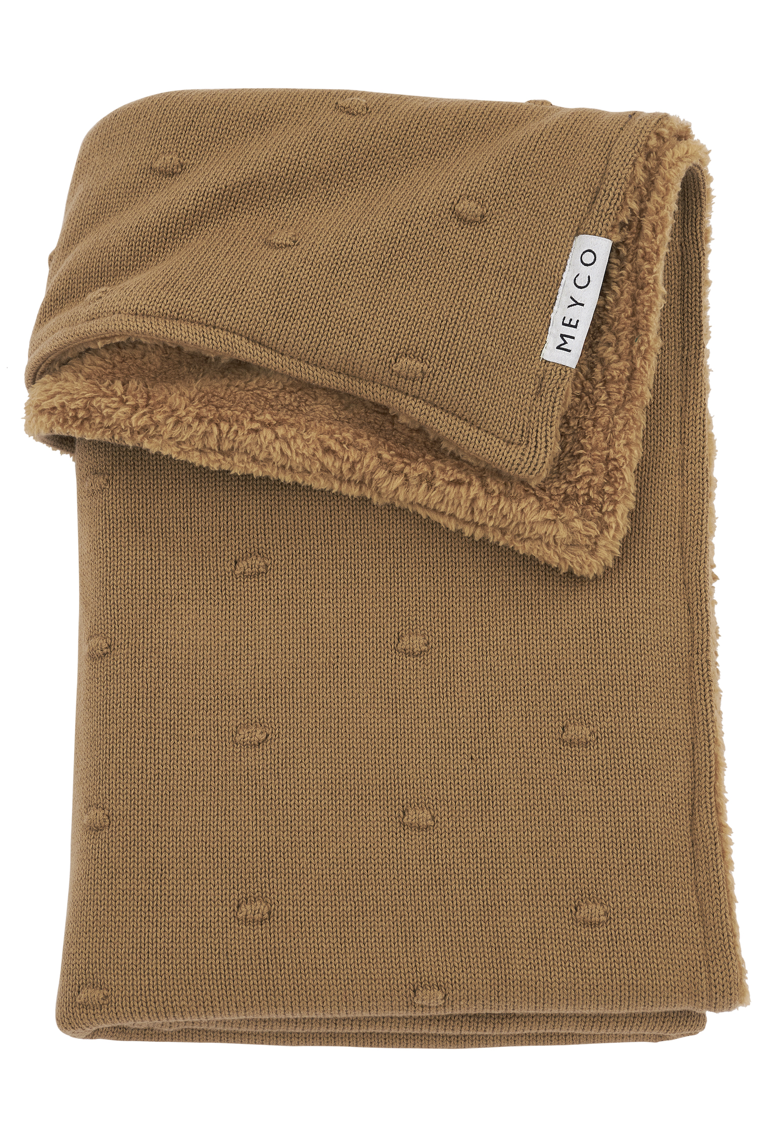 Crib Blanket Mini Knots Fleece - Toffee - 75x100cm