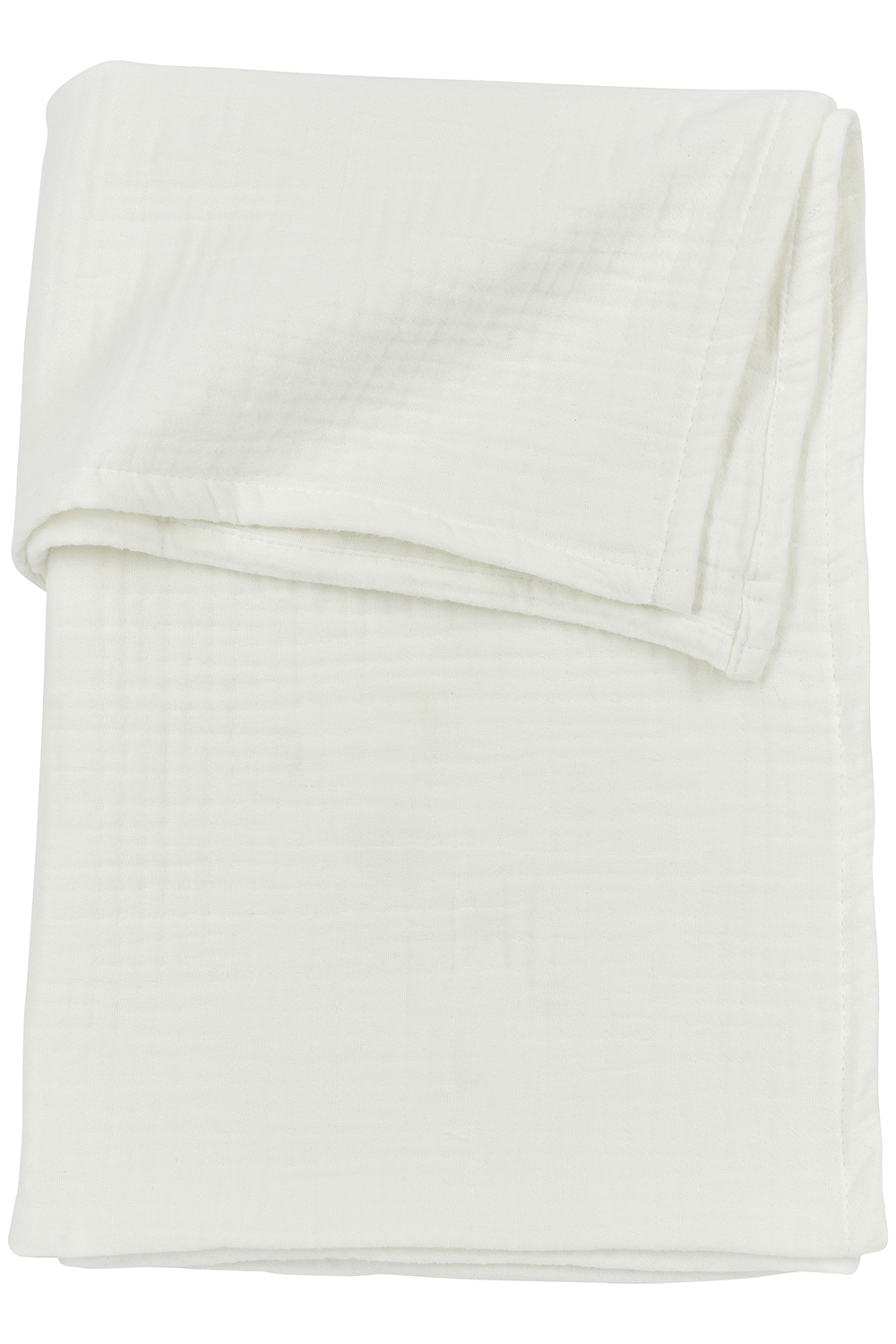 Cot bed sheet muslin Uni - offwhite - 100x150cm
