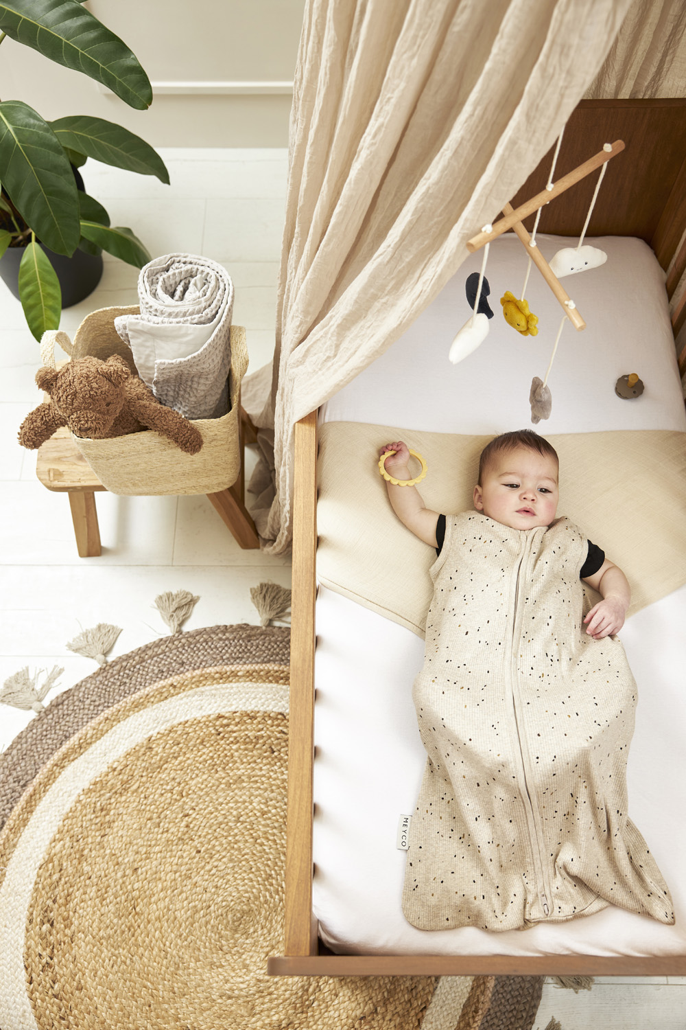 Baby zomerslaapzak Rib Mini Spot - sand melange - 110cm - 0.3 TOG