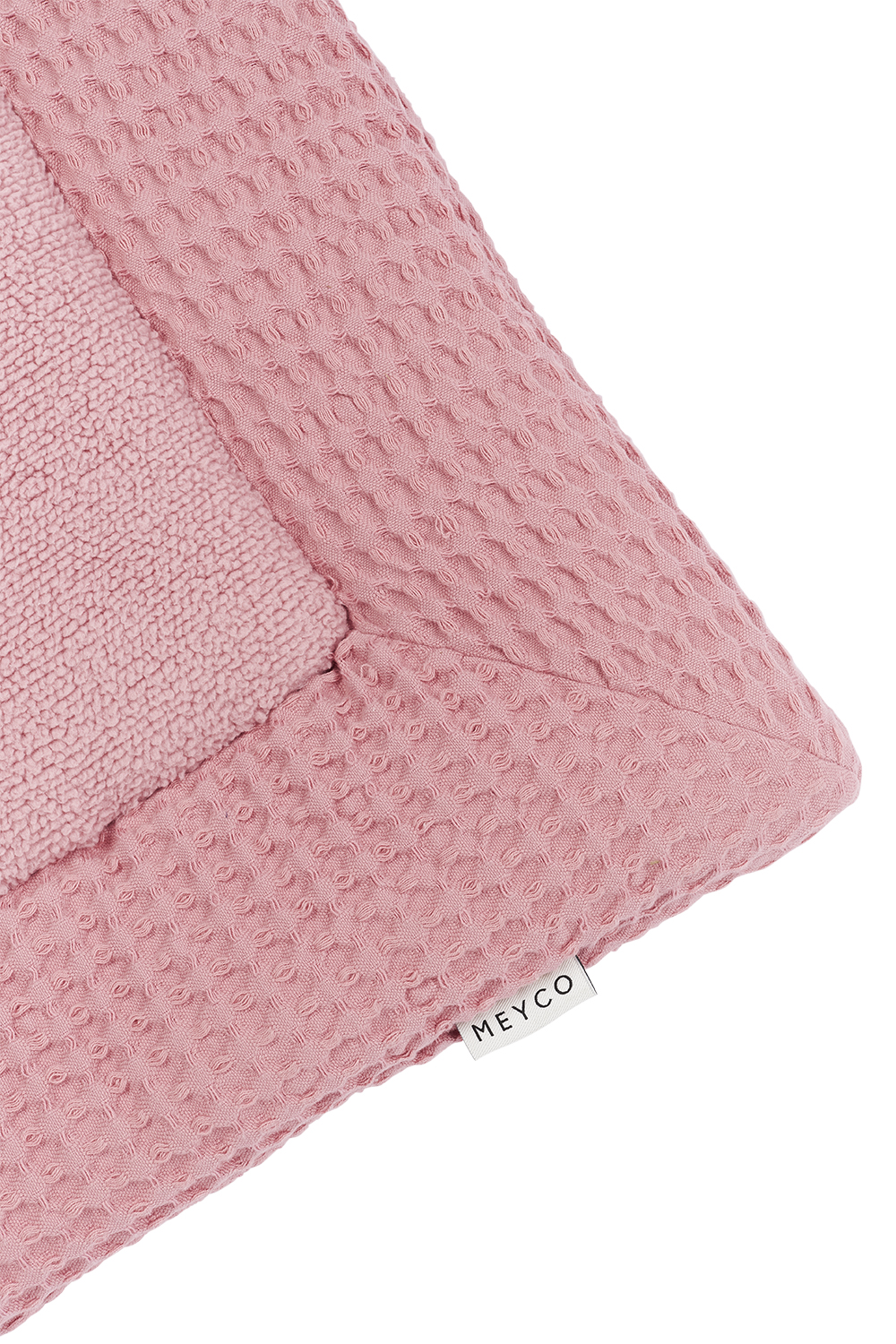 Playpen mattress Waffle Teddy - old pink - 80x100cm