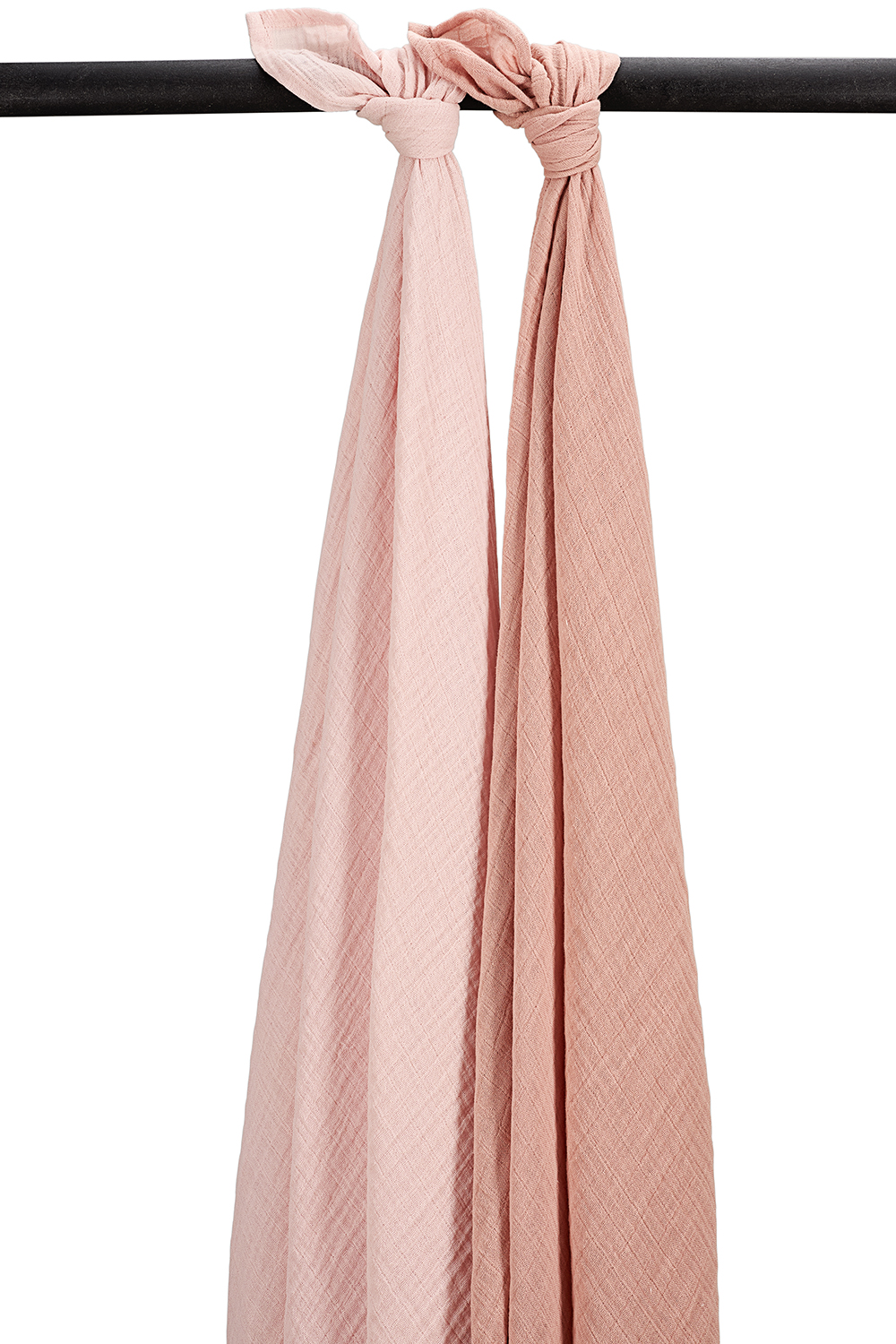 Swaddle 2-pack pre-washed muslin Uni - soft rose/rose - 120x120cm
