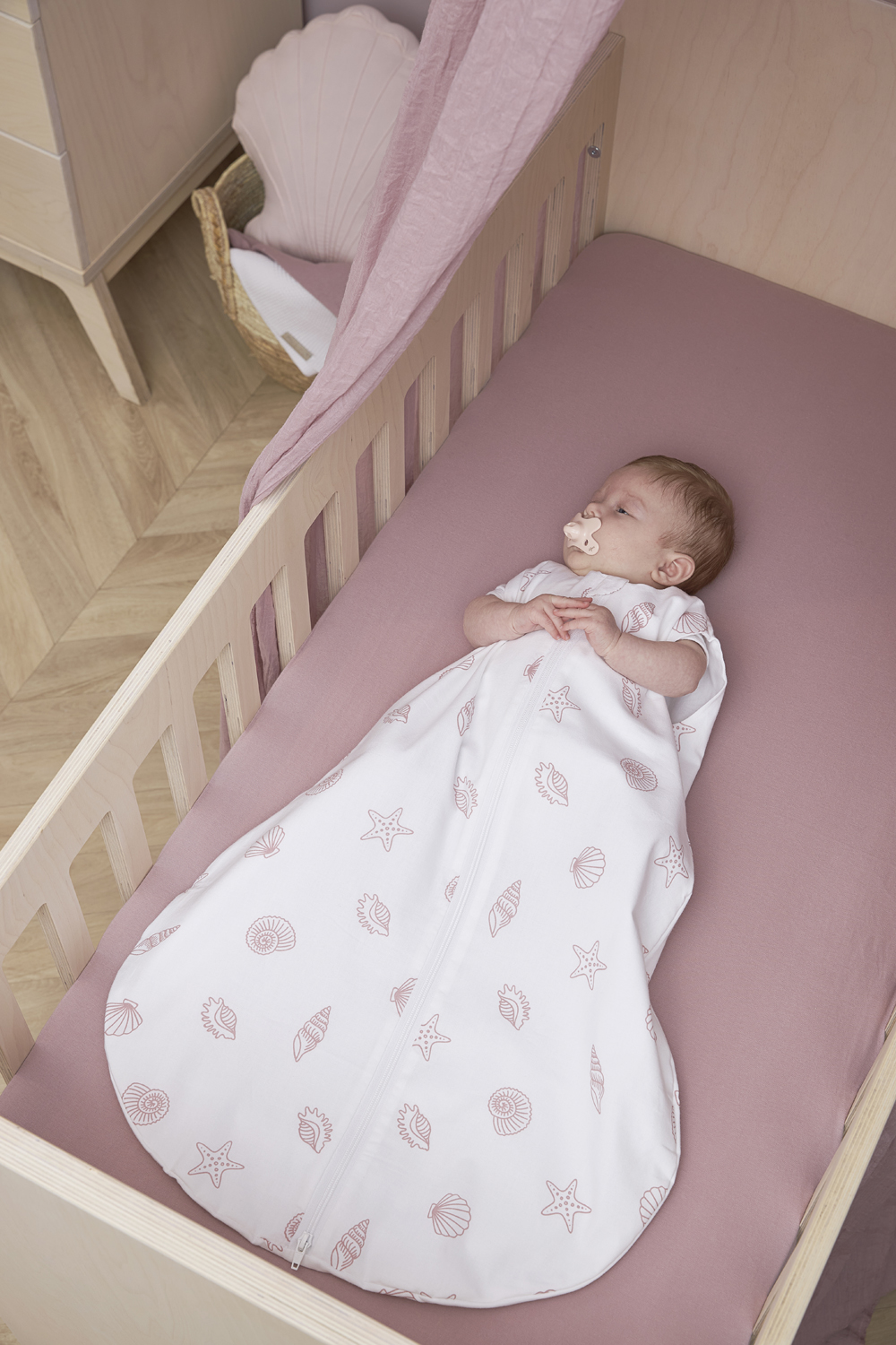 Baby slaapzak rond Shells - lilac - 70cm