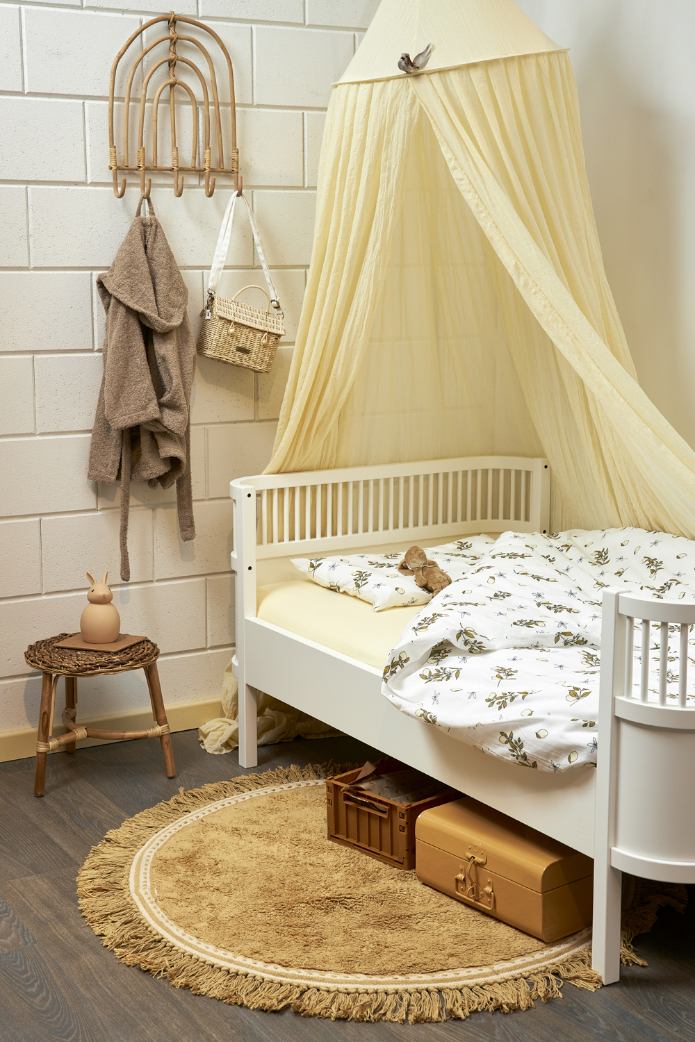 Duvet cover + pillowcase juniorbed Lemon - soft yellow - 120x150cm