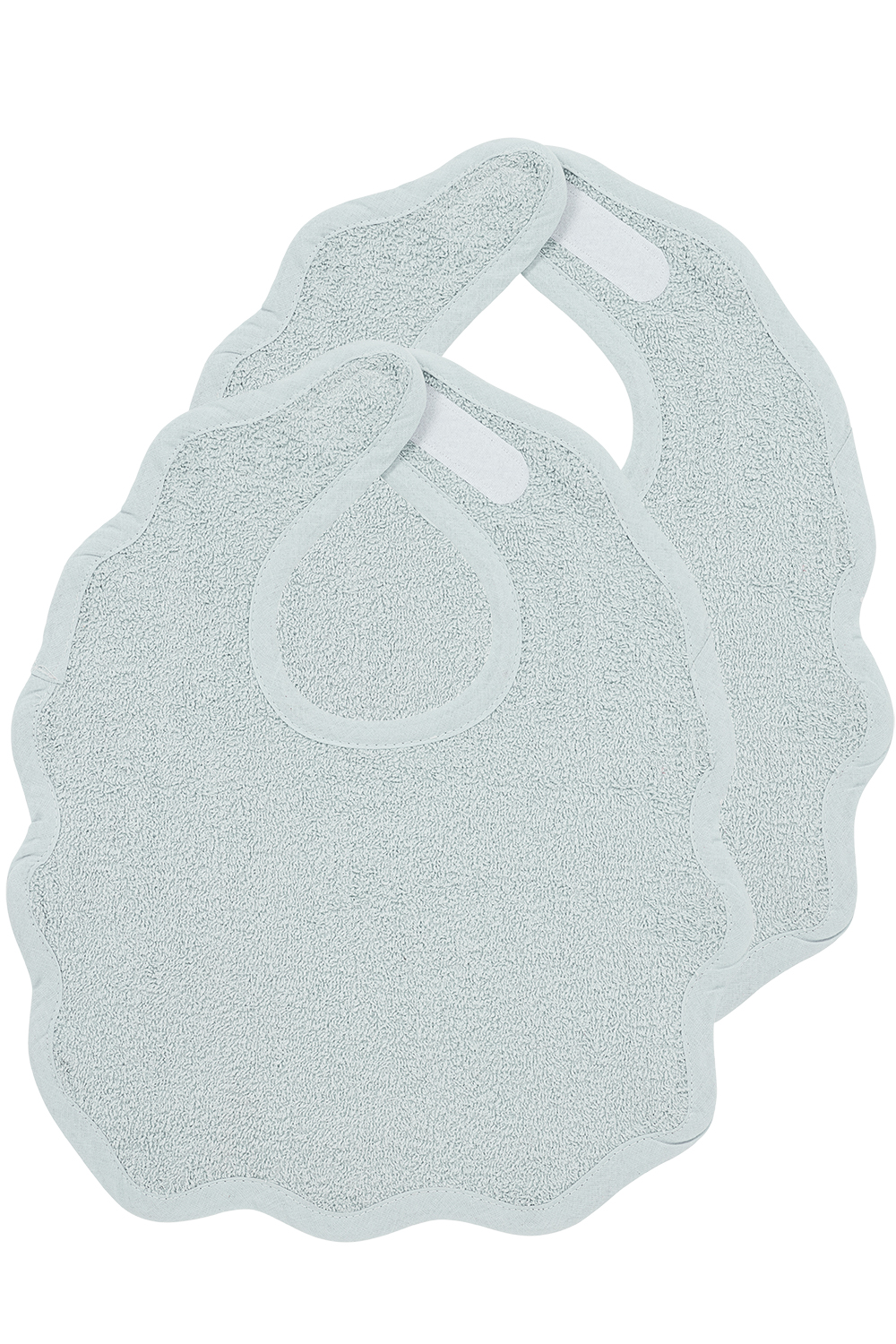 Bib 2-pack terry Wavy - grey blue