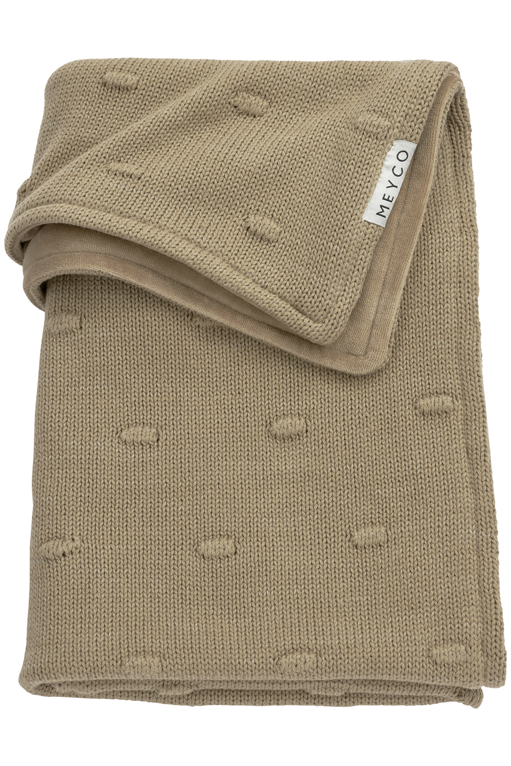 Cot Bed Blanket Velvet Knots - Taupe - 100X150cm