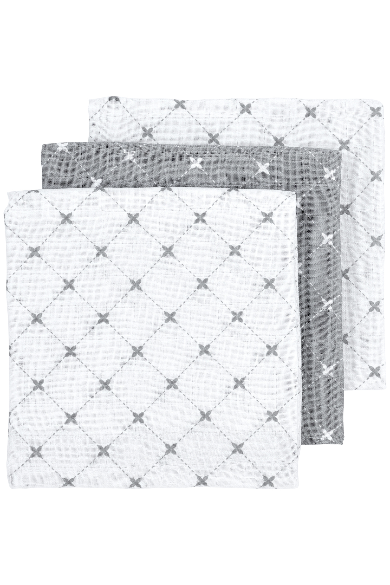 Hydrofiele doeken 3-pack Louis - grey - 70x70cm