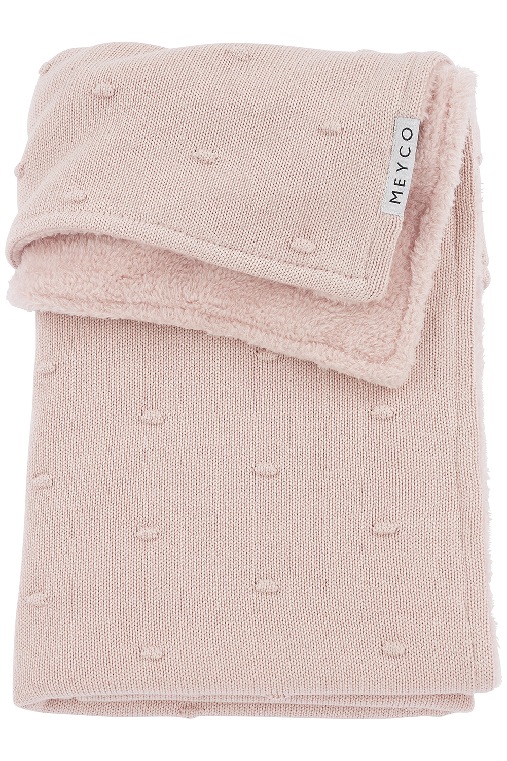 Cot Bed Blanket Mini Knots Teddy - Soft Pink - 100x150cm