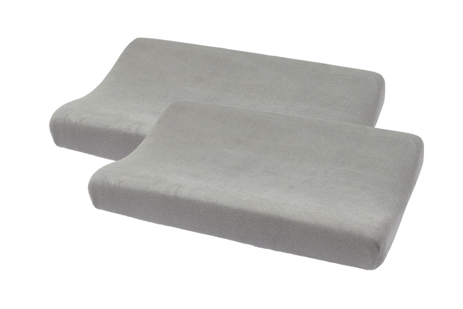 Aankleedkussenhoes 2-pack badstof Uni - grey - 50x70cm