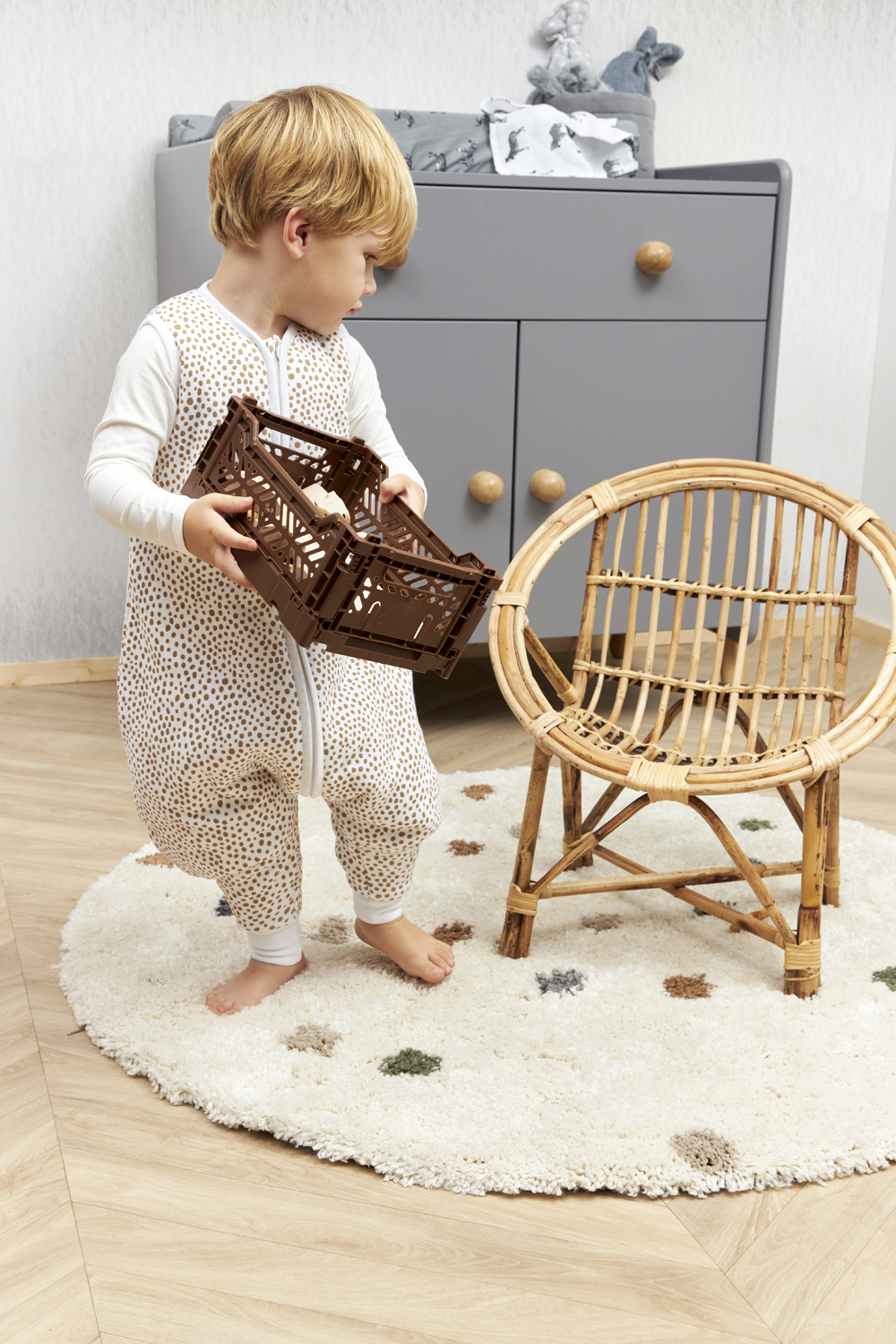 Baby winter sleep overall jumper Cheetah - taupe - 104cm