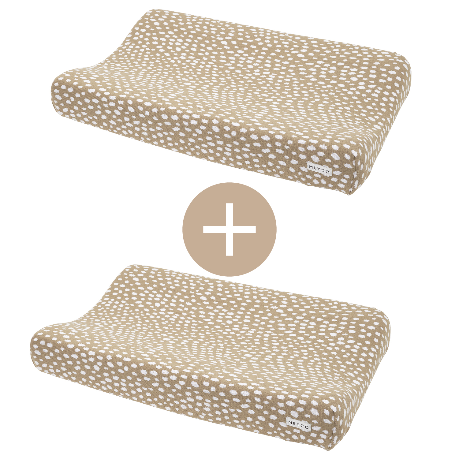 Changing mat cover 2-pack Cheetah - taupe - 50x70cm