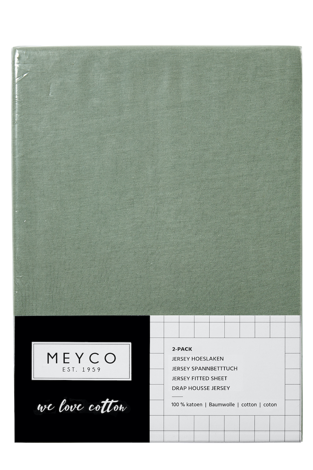 Hoeslaken ledikant 2-pack Uni - forest green - 60x120cm