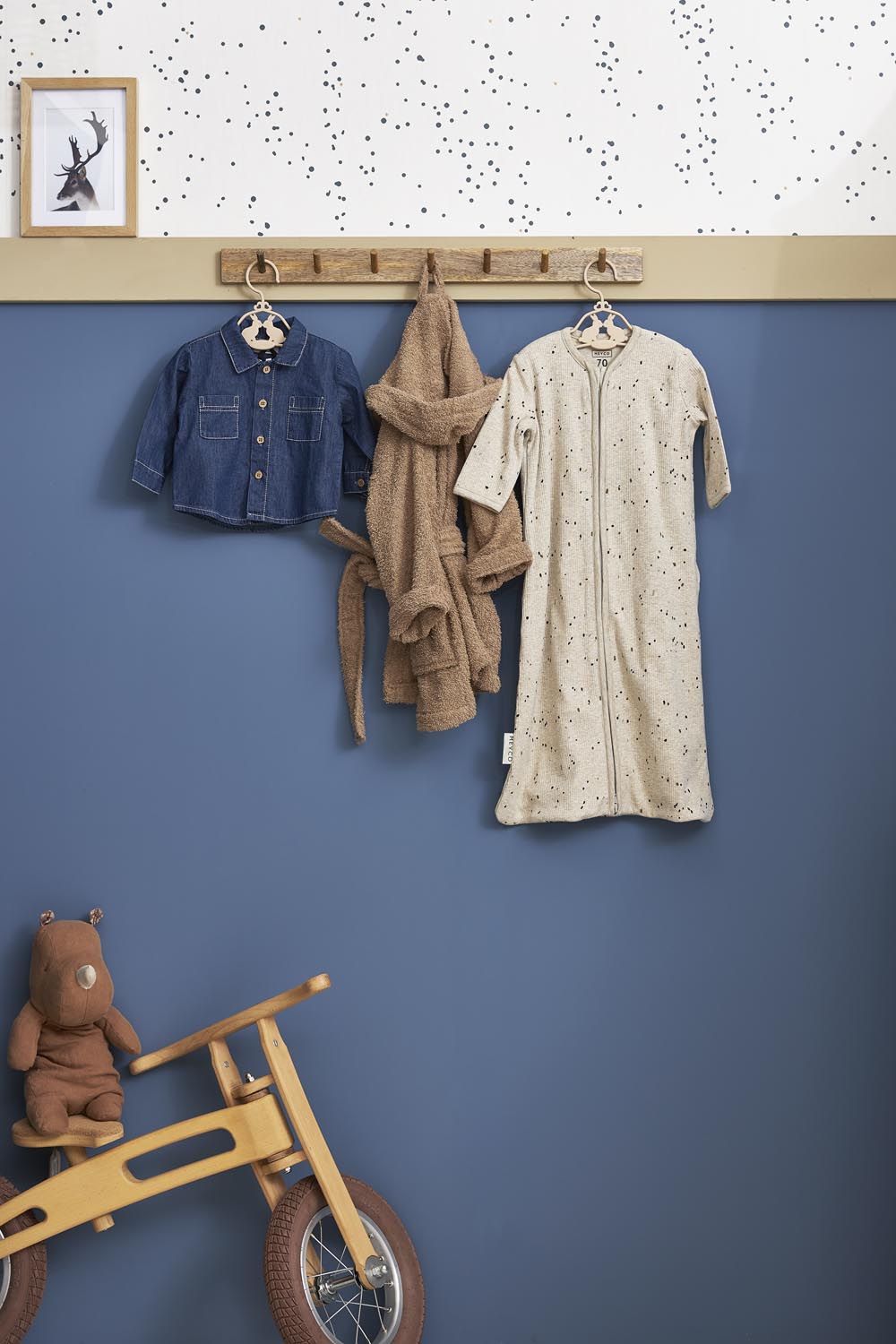Baby slaapzak met mouwen Rib Mini Spot - sand melange - 70cm - 1.0 TOG