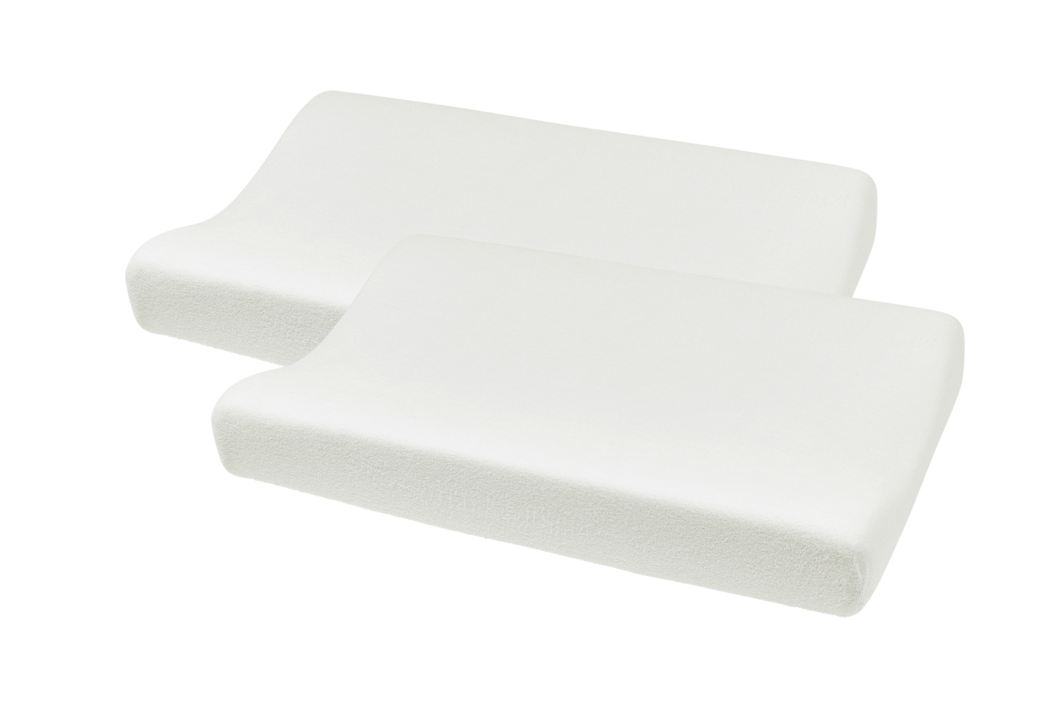Aankleedkussenhoes 2-pack badstof Uni - white - 50x70cm
