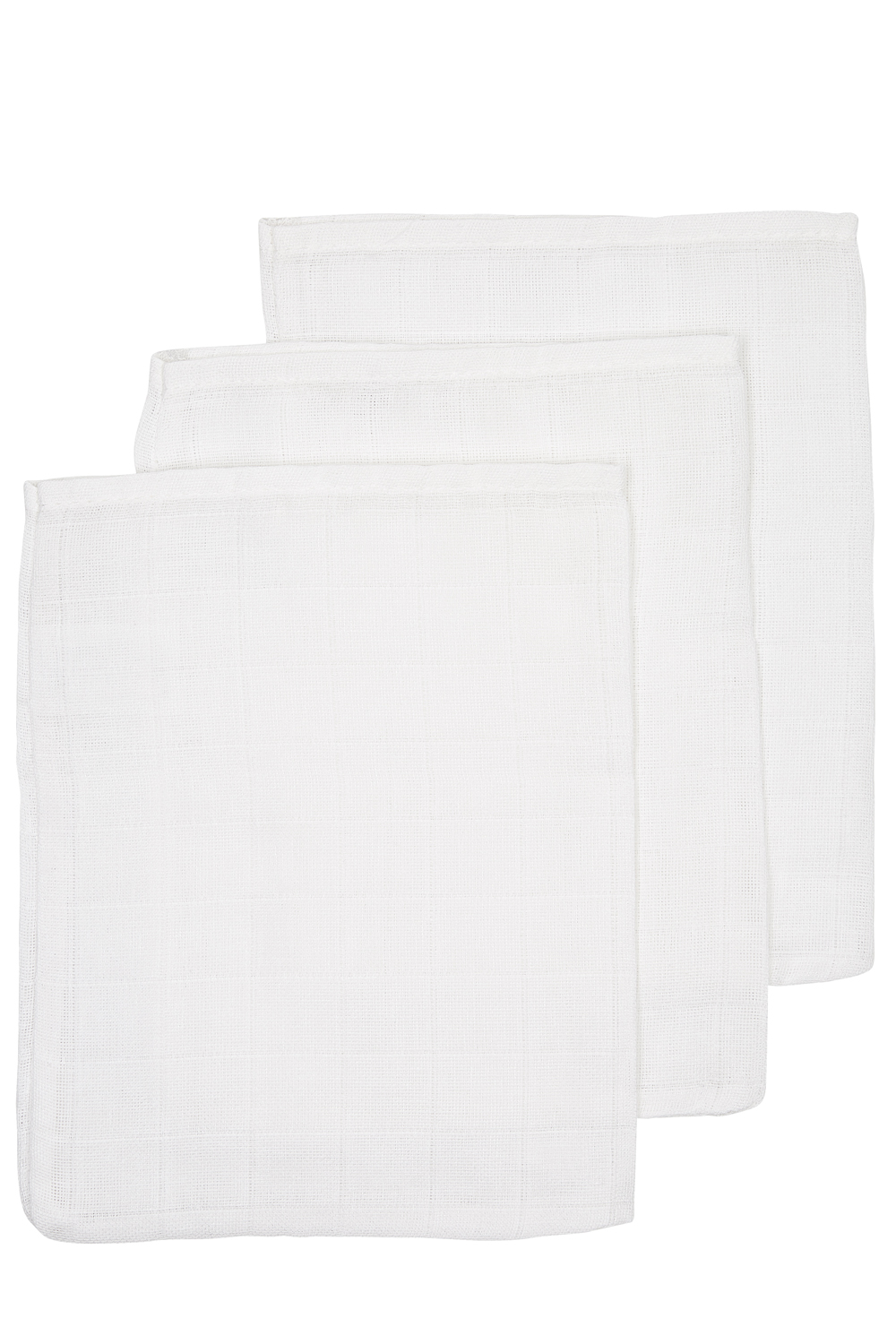 Muslin Wash Mitts 3-Pack Uni - White - 20X17cm