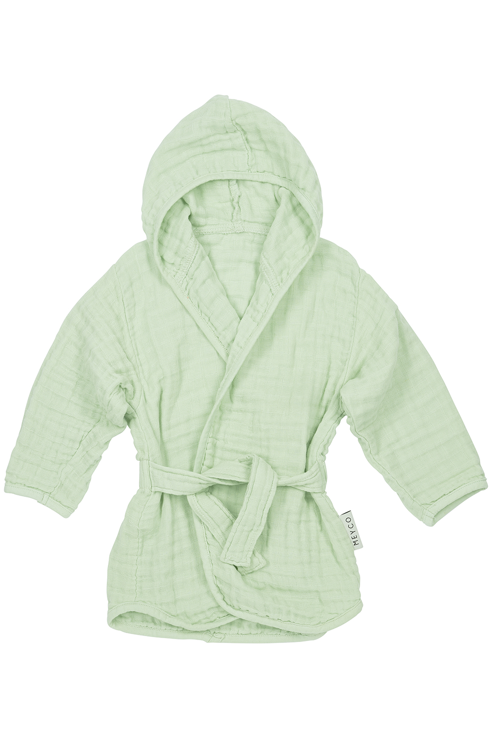 Bathrobe pre-washed muslin Uni - soft green - 86/92