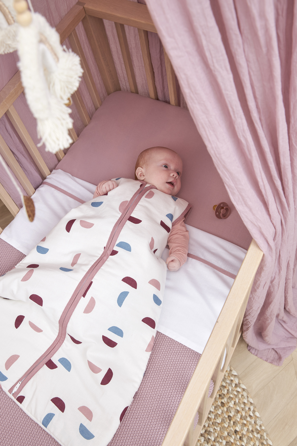 Babyslaapzak Gevoerd Shapes - Lilac - 90cm 