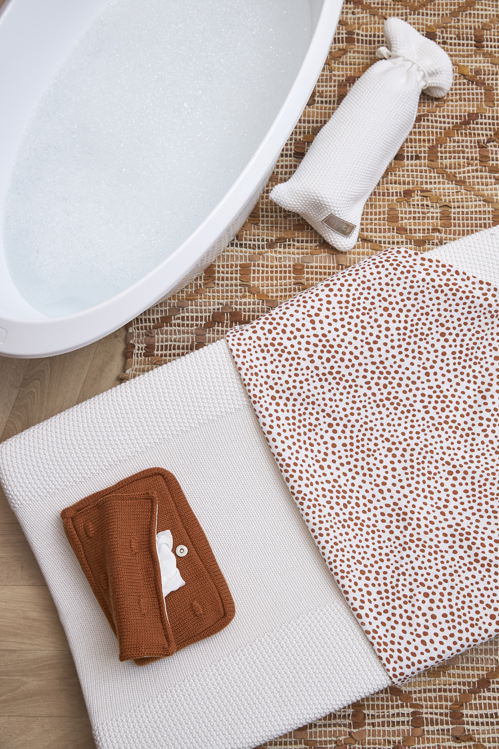 Kruikenzak biologisch Mini Relief - warm white