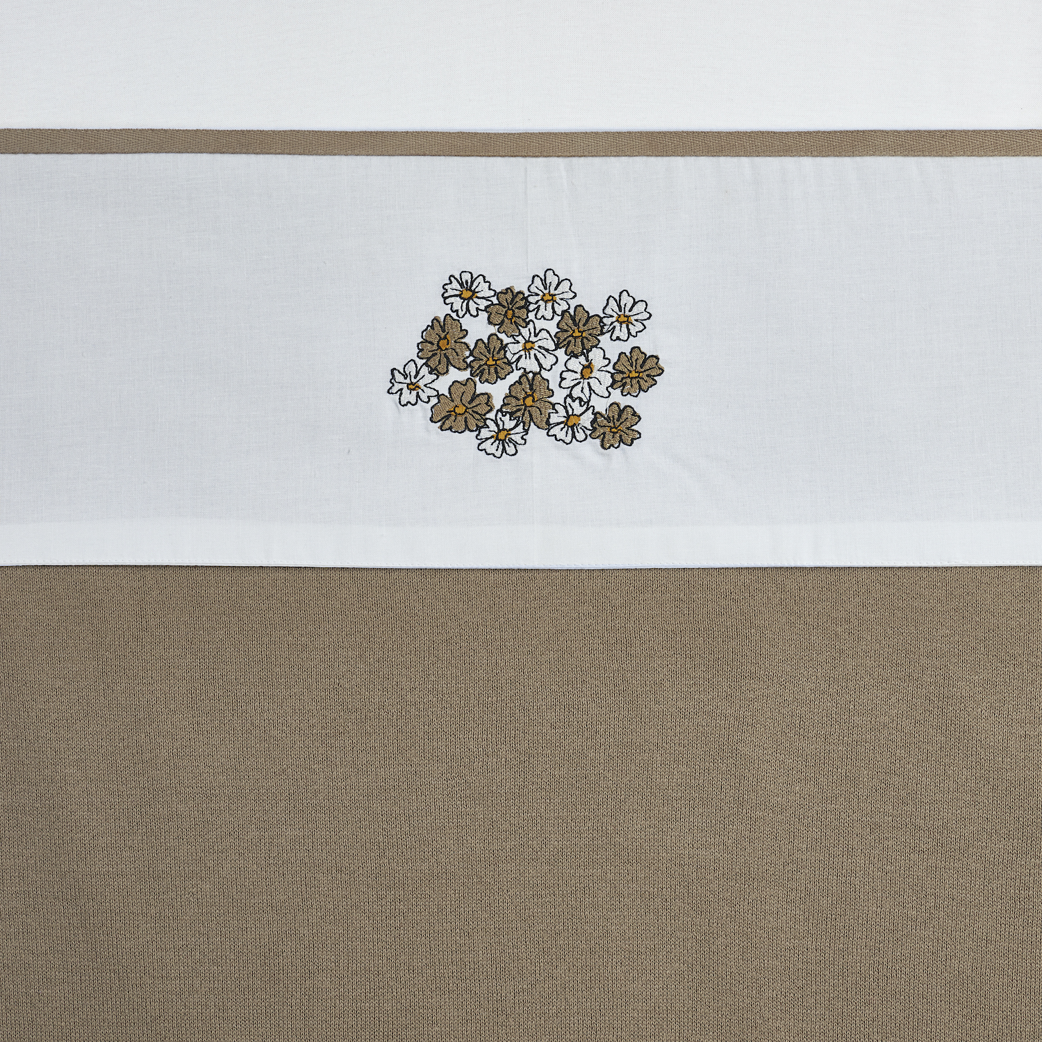 Wieglaken Vintage Flower - taupe - 75x100cm