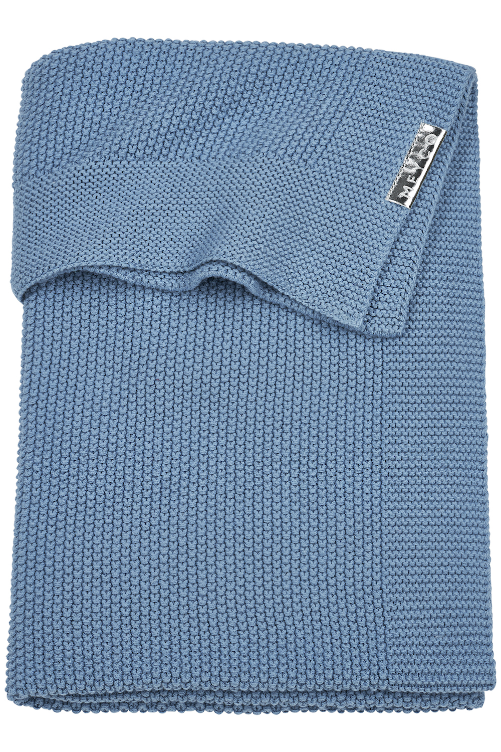 Crib bed blanket biological Mini Relief - denim - 75x100cm