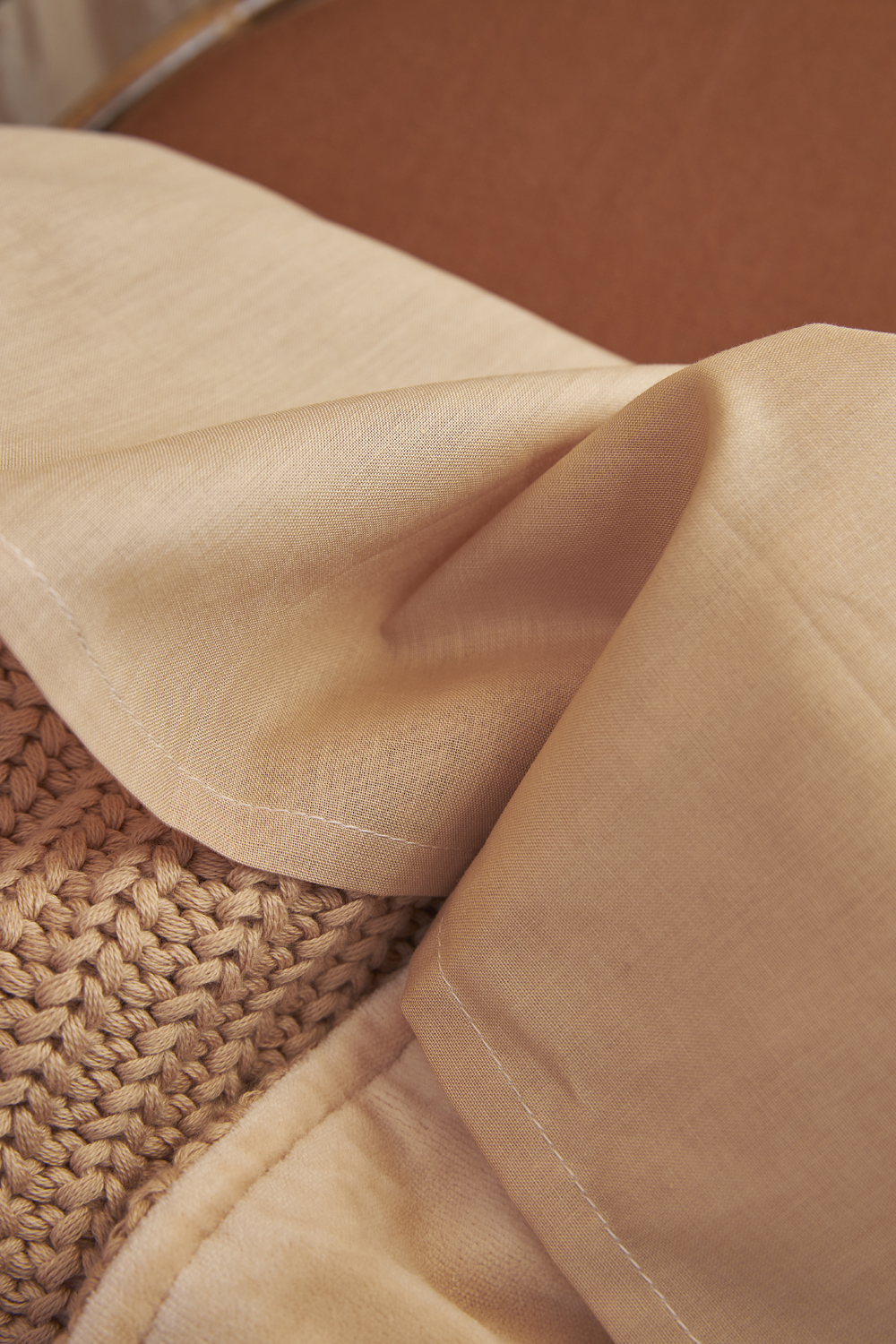 Cot bed sheet 2-pack Uni - camel/warm sand - 100x150cm