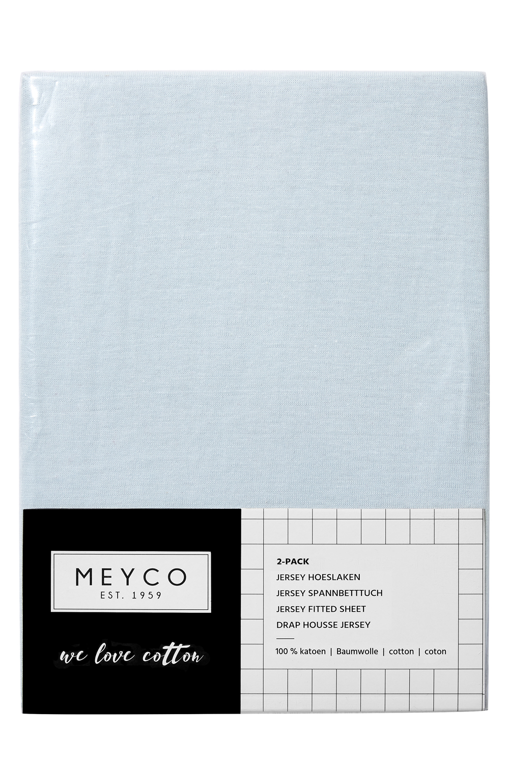 Hoeslaken wieg 2-pack Uni - light blue - 40x80/90cm