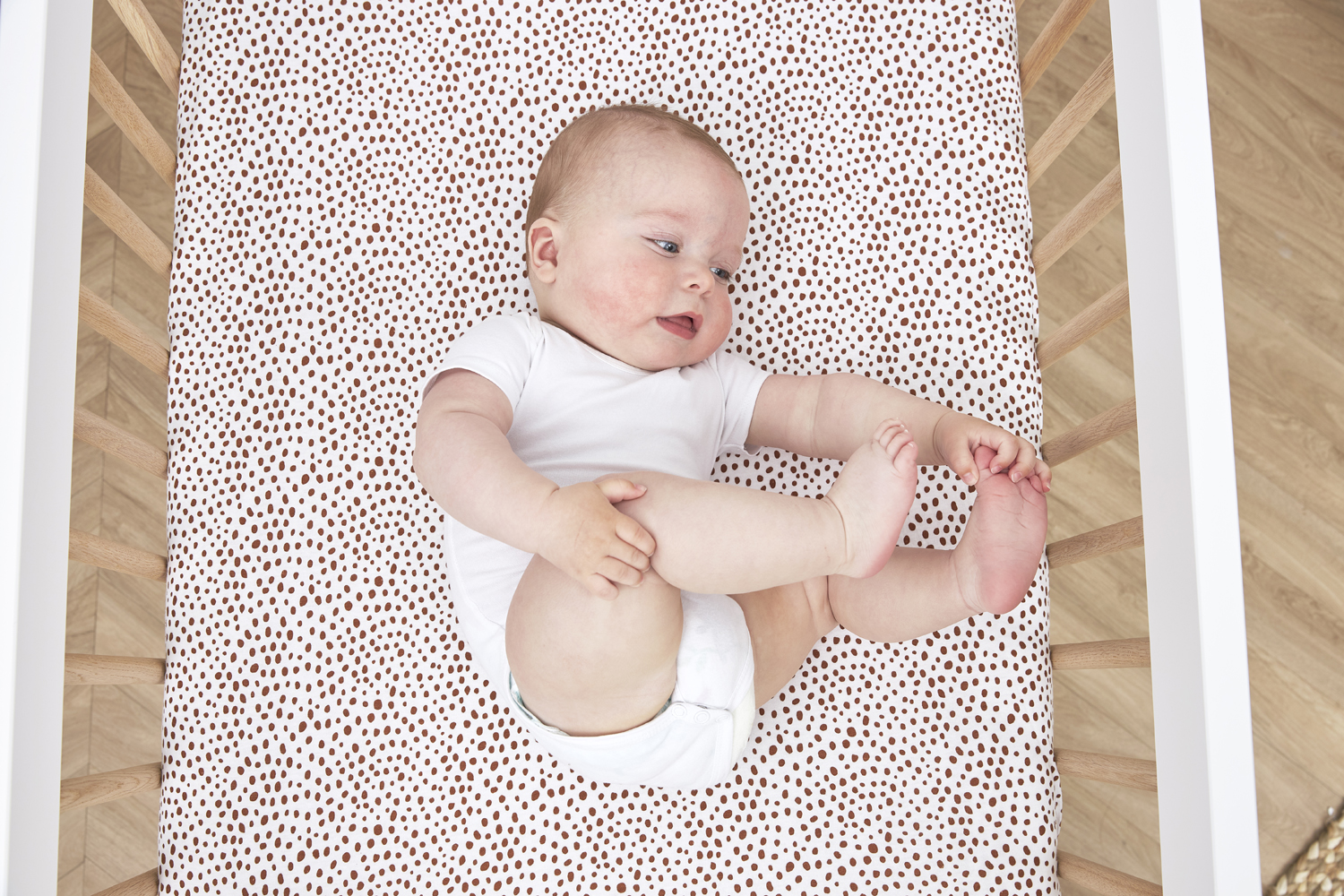 Jersey Hoeslaken Cheetah Boxmatras - Camel - 75x95cm