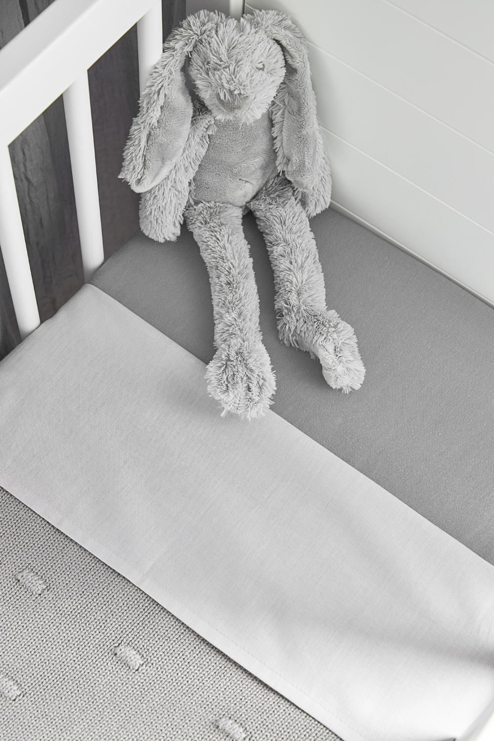 Crib bed blanket Knots - grey - 75x100cm